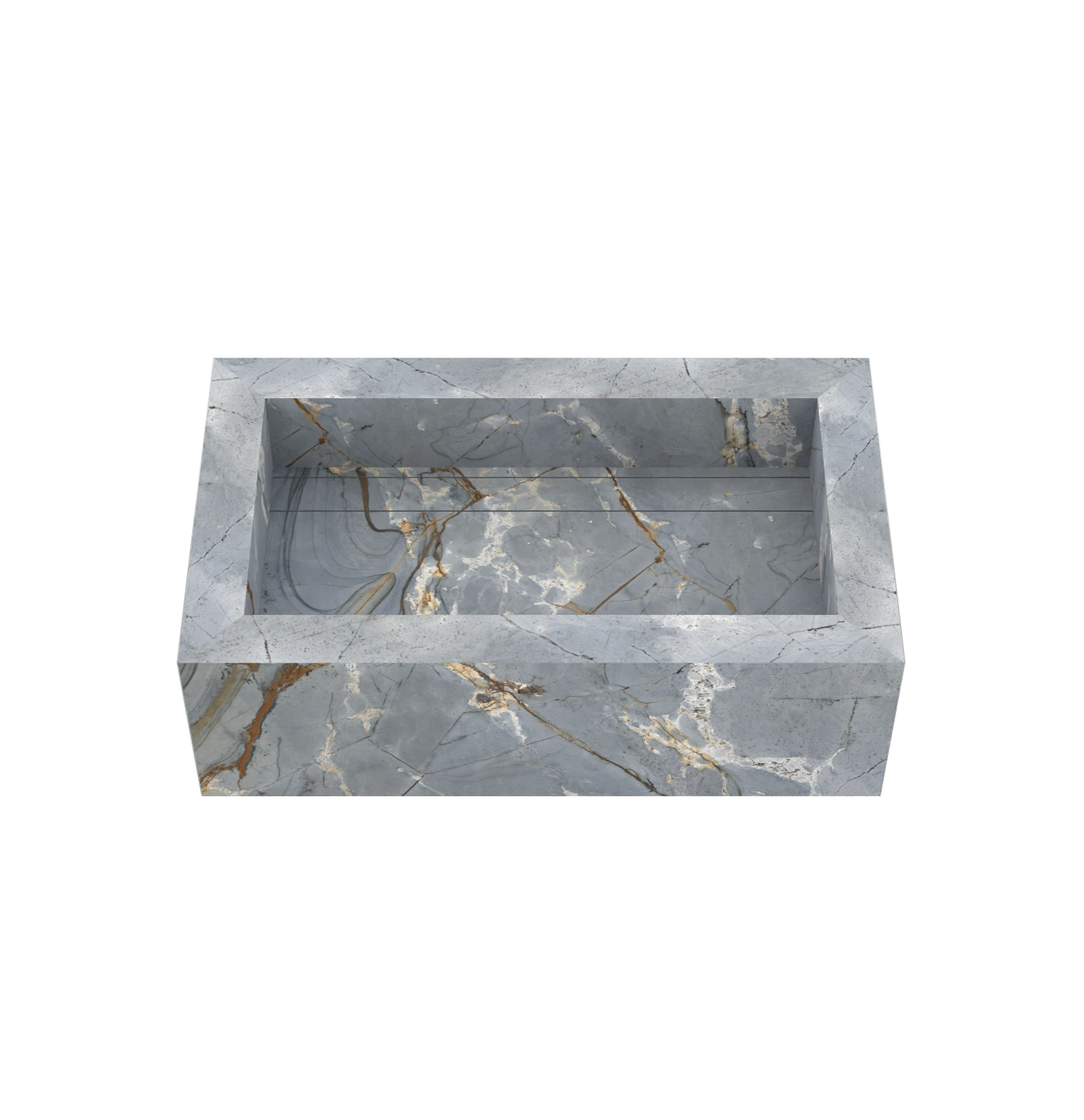 Xeraloox Eterna 70 luxe keramische wastafel op maat gemaakt in Blue Satori marmerlook - afbeelding 2