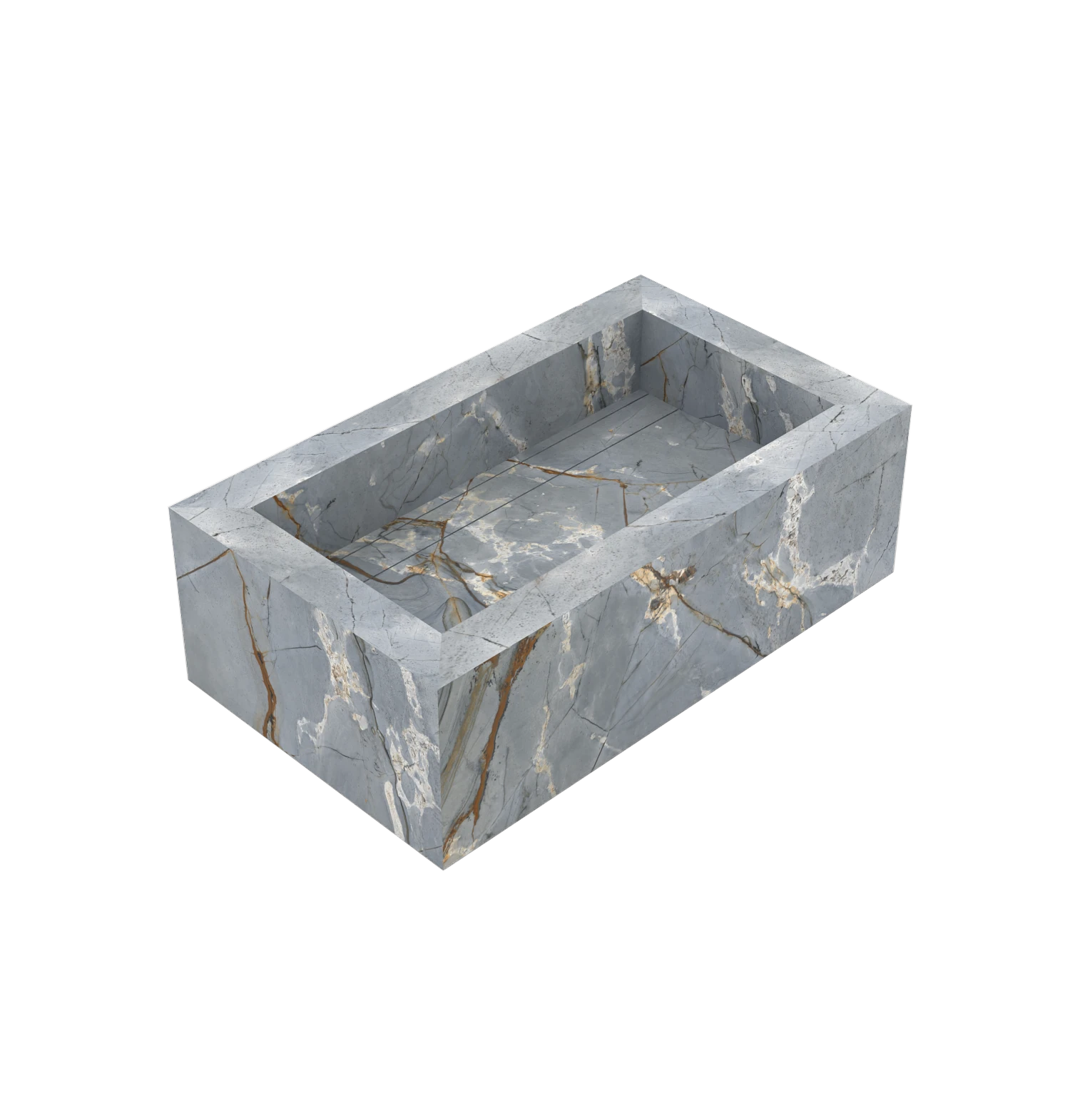 Xeraloox Eterna 70 luxe keramische wastafel op maat gemaakt in Blue Satori marmerlook - afbeelding 3