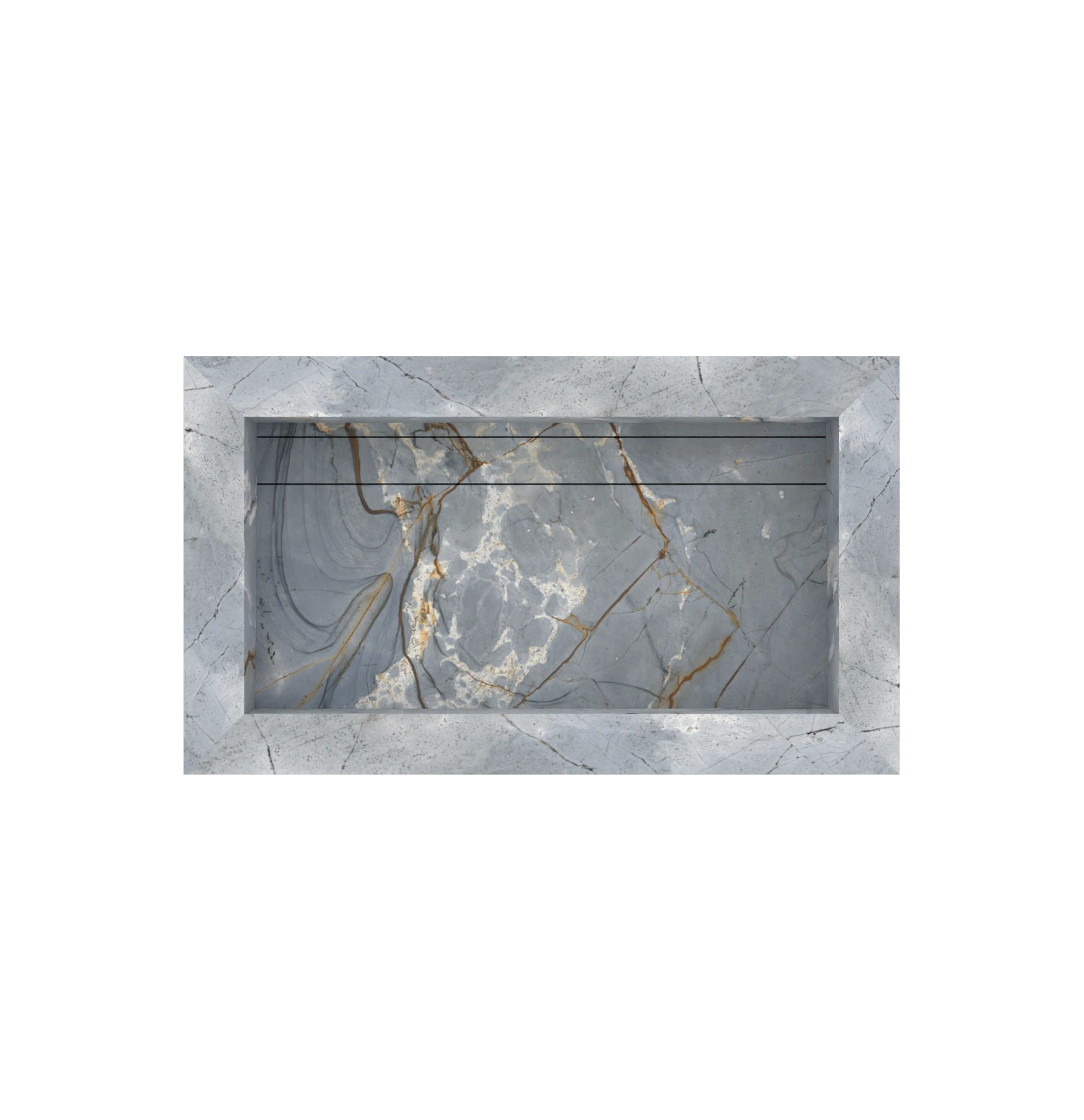 Xeraloox Eterna 70 luxe keramische wastafel op maat gemaakt in Blue Satori marmerlook - afbeelding 4