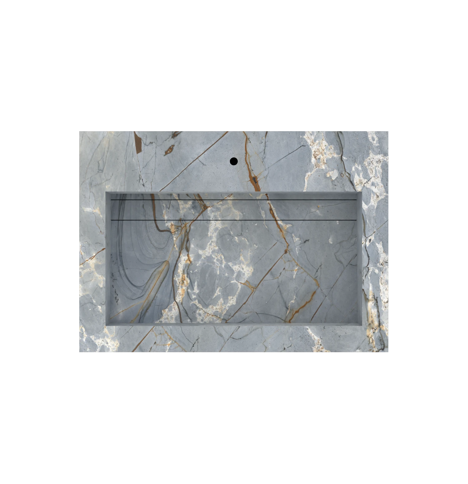 Xeraloox Eterna 70 luxe keramische wastafel op maat gemaakt in Blue Satori marmerlook - afbeelding 5