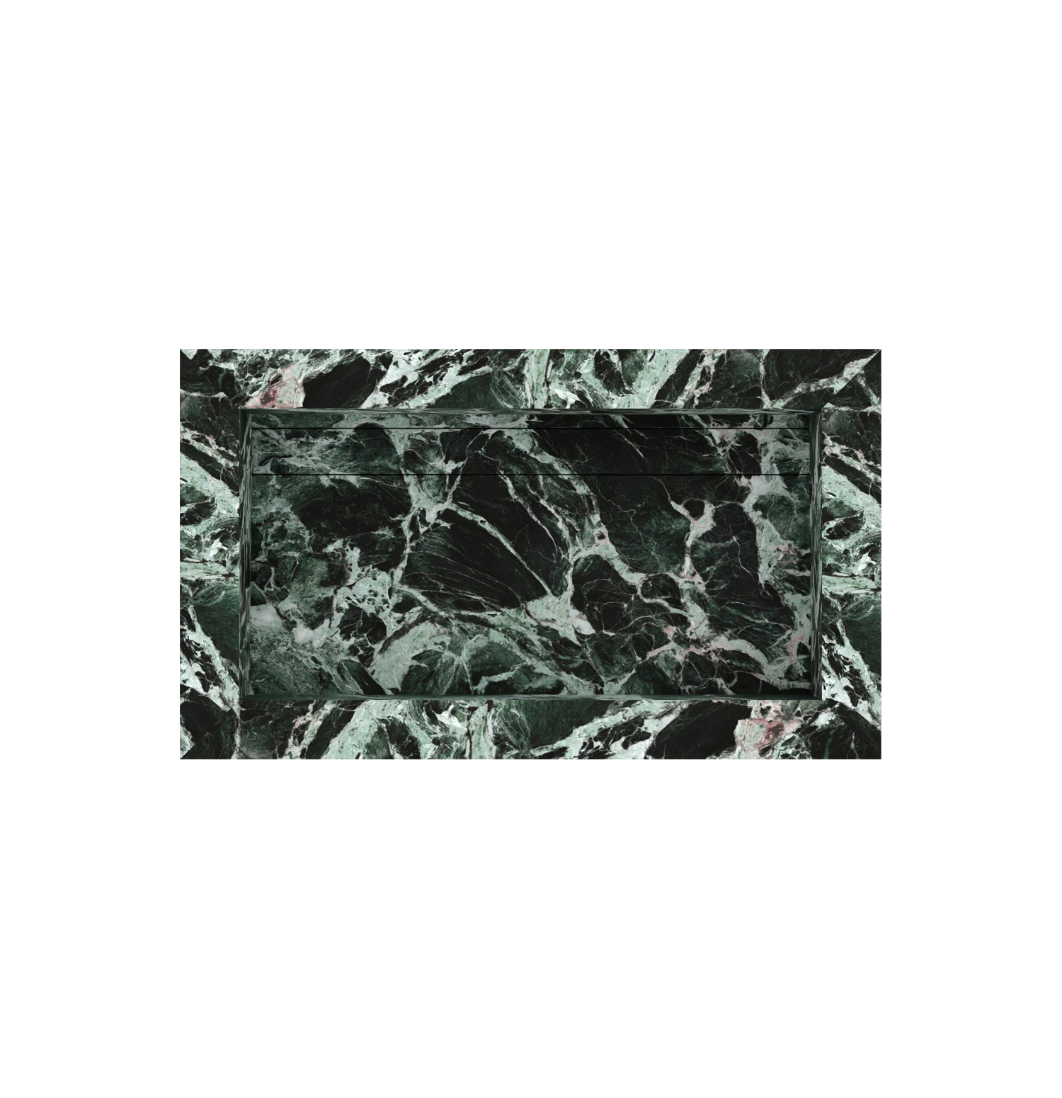 Xeraloox Eterna 70 luxe keramische wastafel op maat gemaakt in Celestial Green marmerlook - afbeelding 4