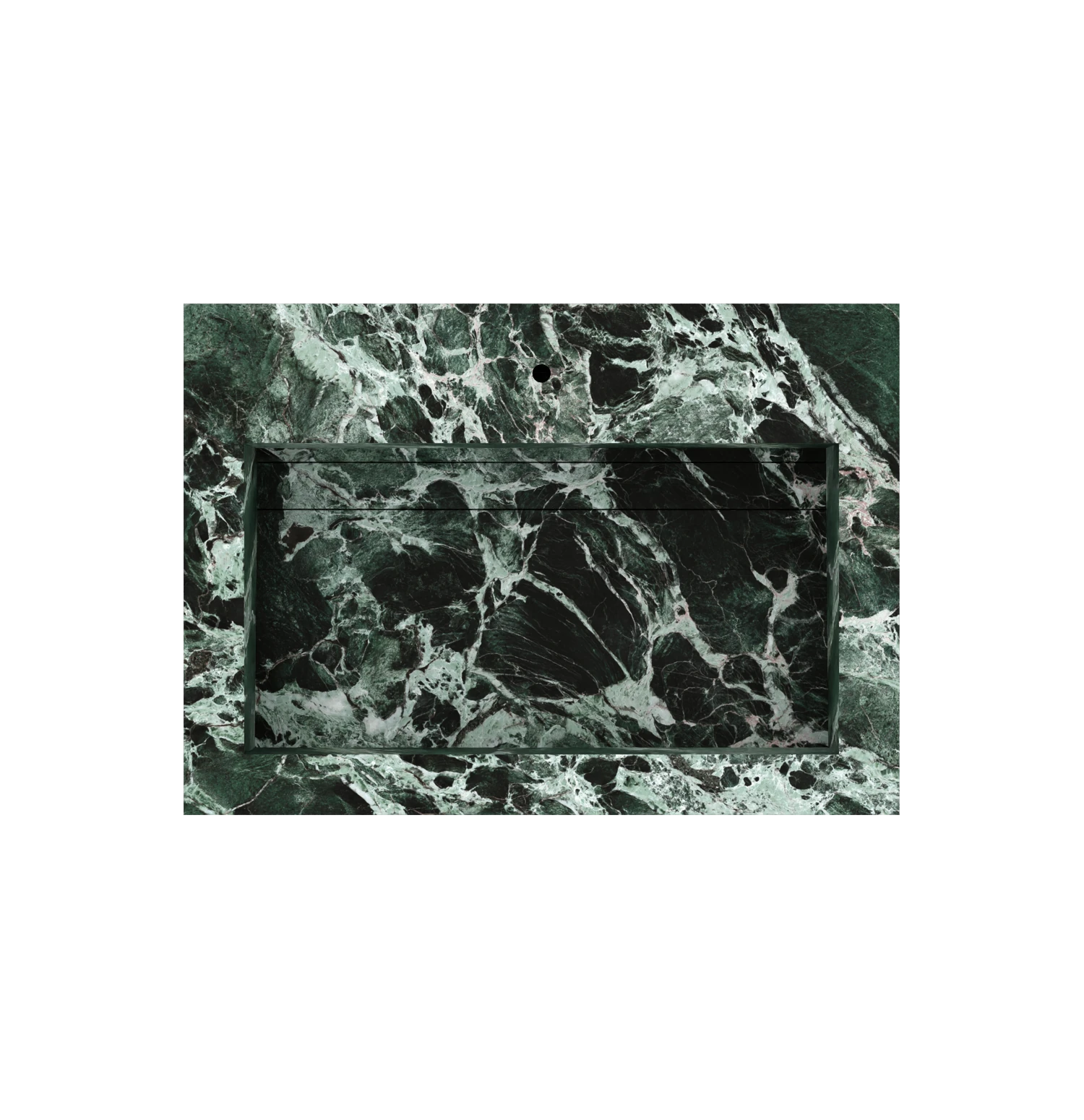 Xeraloox Eterna 70 luxe keramische wastafel op maat gemaakt in Celestial Green marmerlook - afbeelding 5