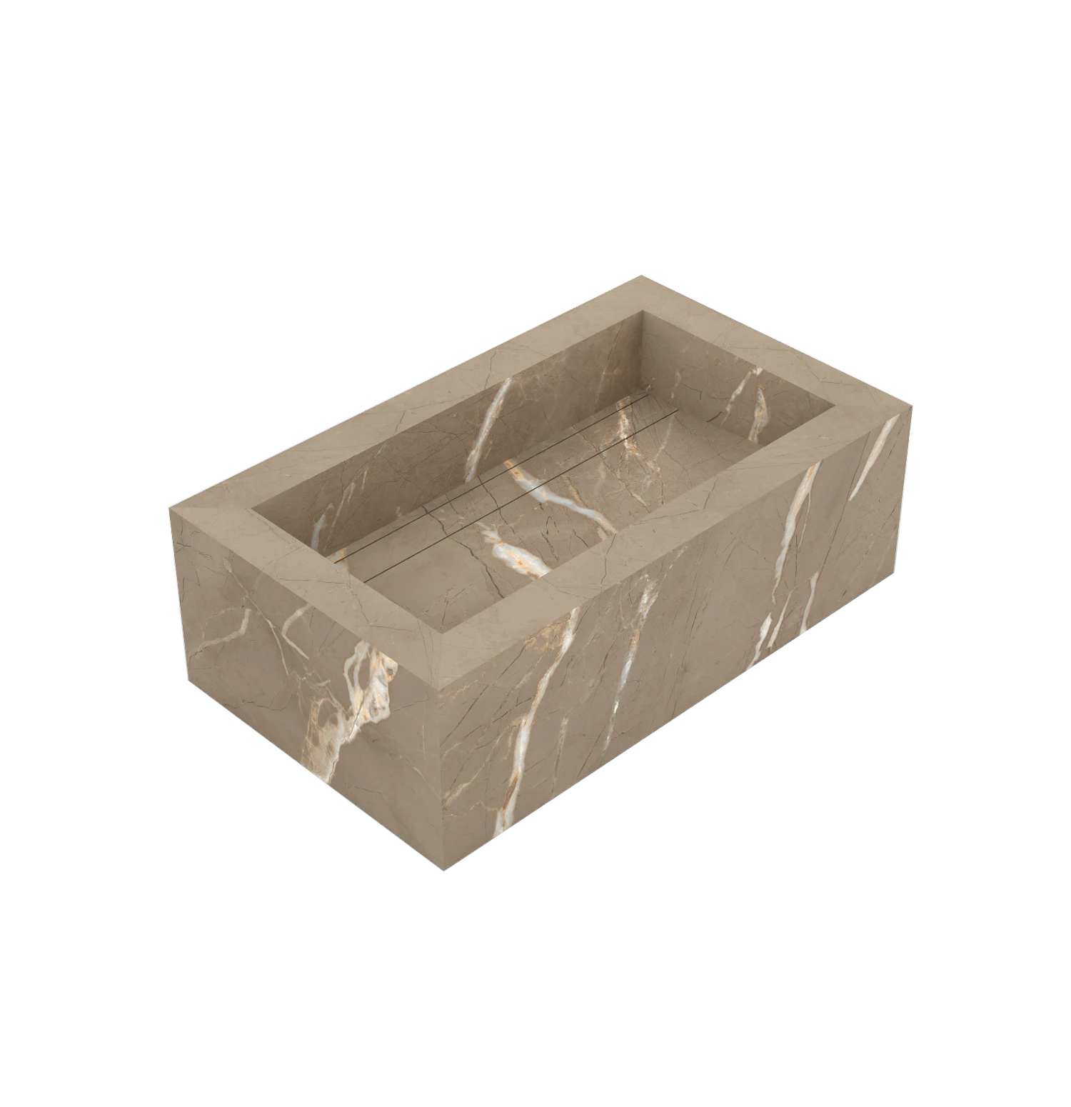 Xeraloox Eterna 70 luxe keramische wastafel op maat gemaakt in Crown Grey marmerlook - afbeelding 3