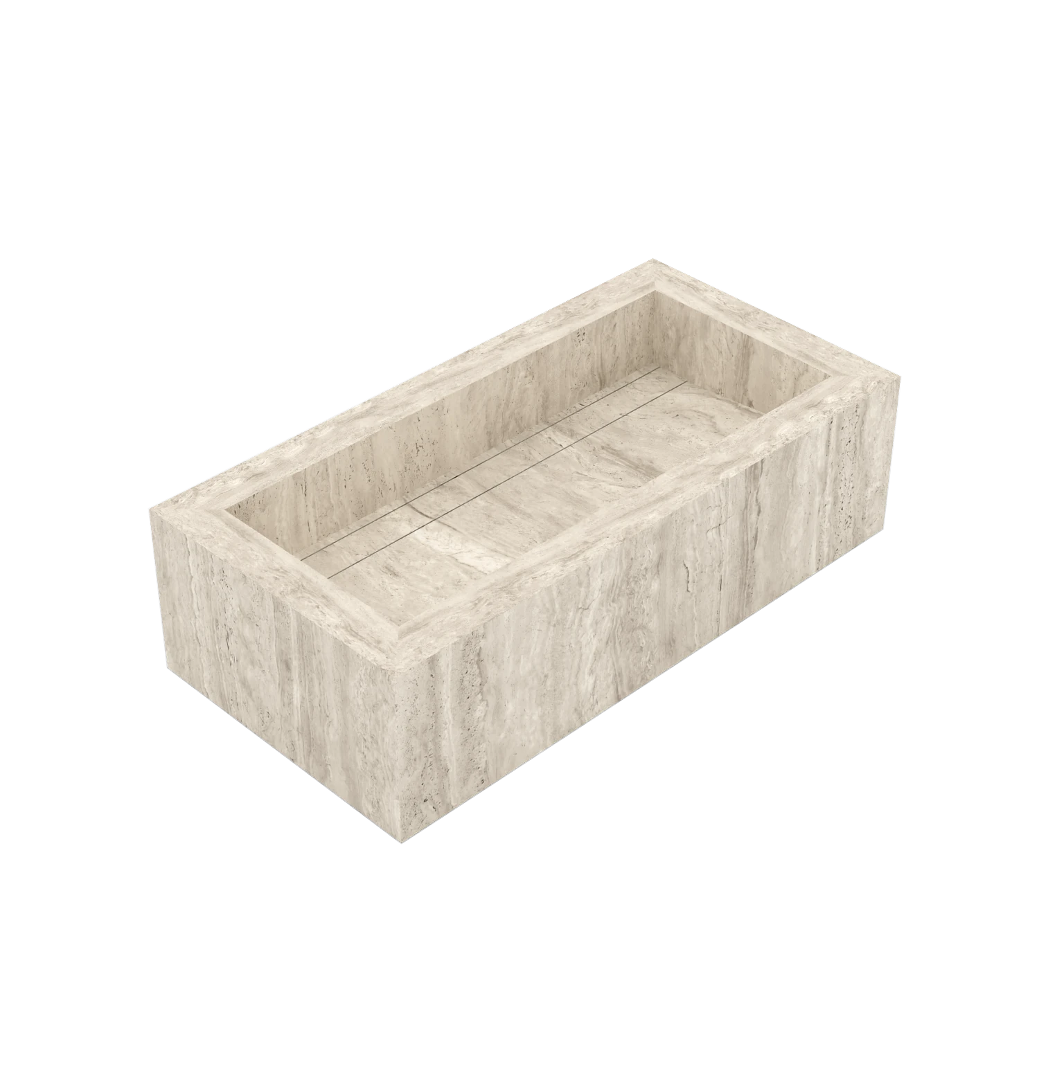 Keramische wasbak op maat - Natuursteenlook - Avorio Vein - Eterna 90