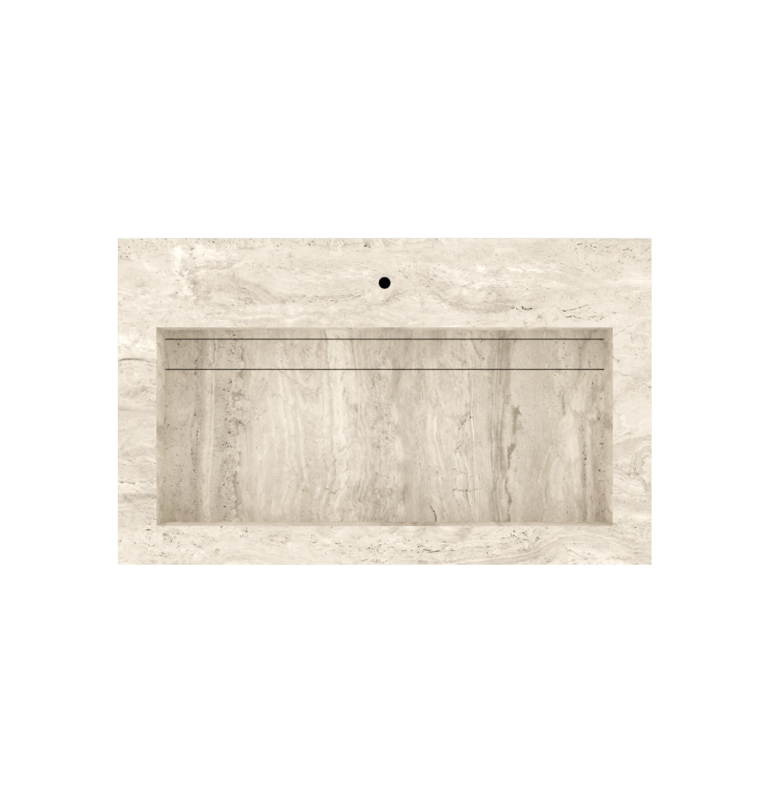 Keramische wasbak op maat - Natuursteenlook - Avorio Vein - Eterna 90