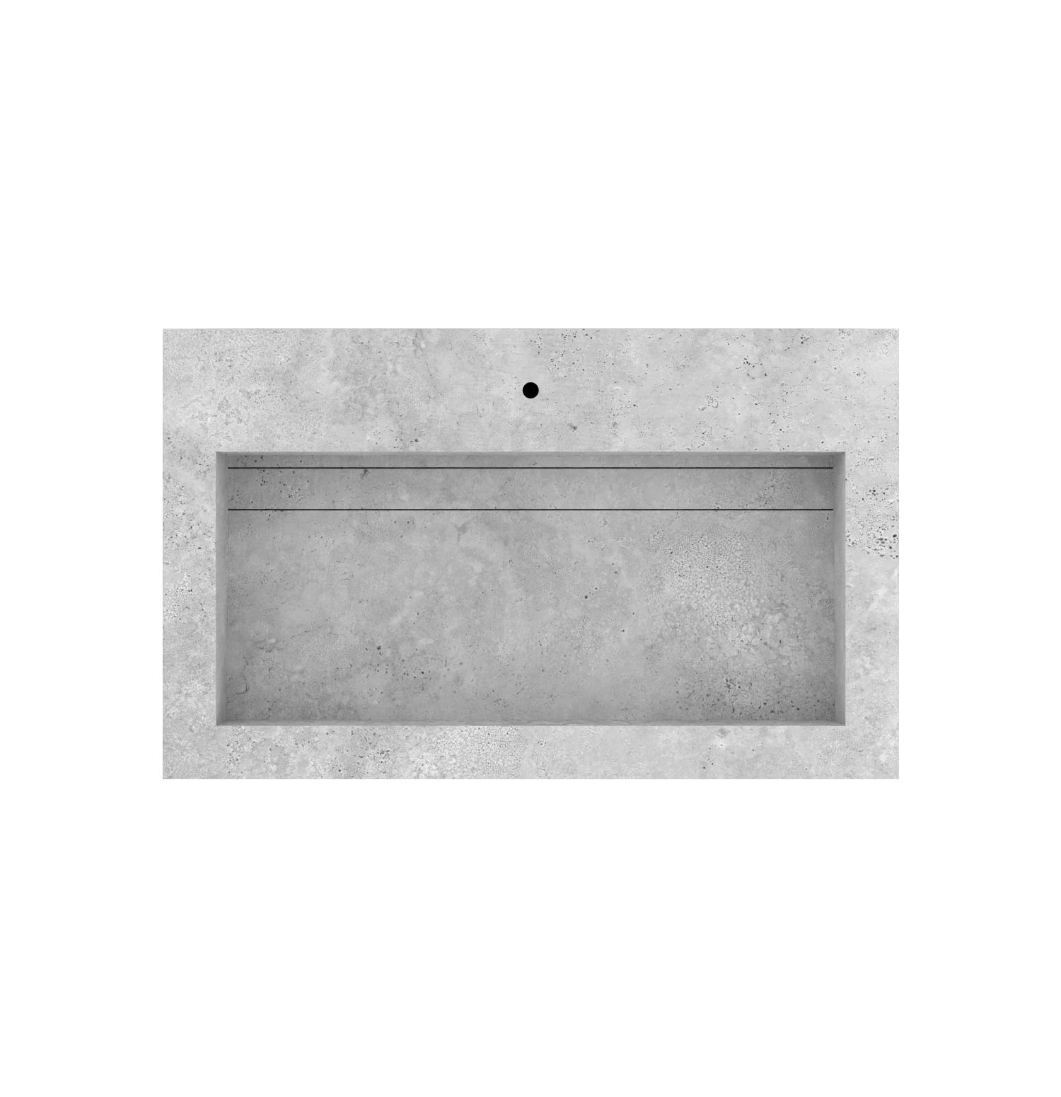 Keramische wasbak op maat - Natuursteenlook - Grey Cross - Eterna 90