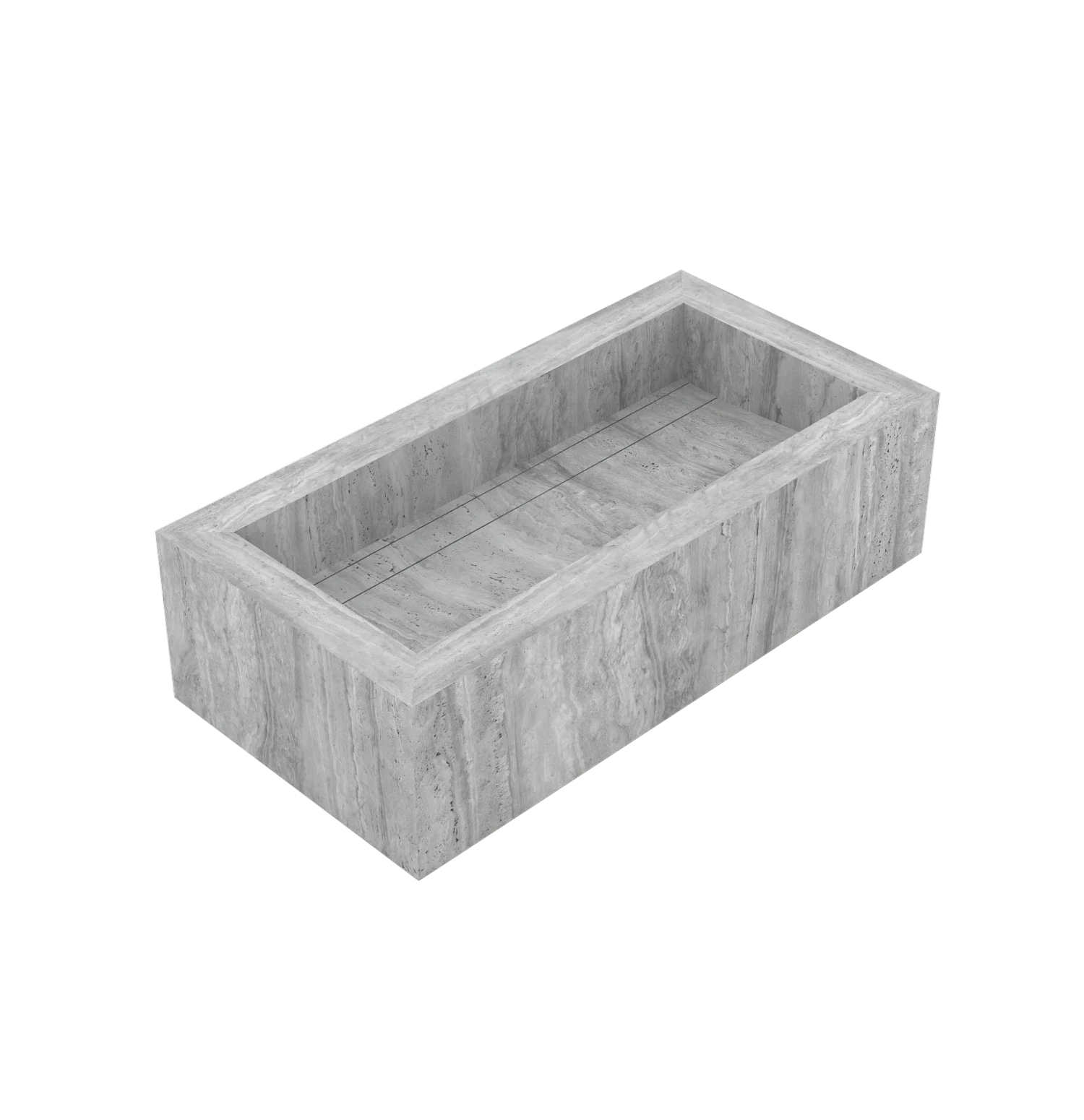 Keramische wasbak op maat - Natuursteenlook - Grey Vein - Eterna 90