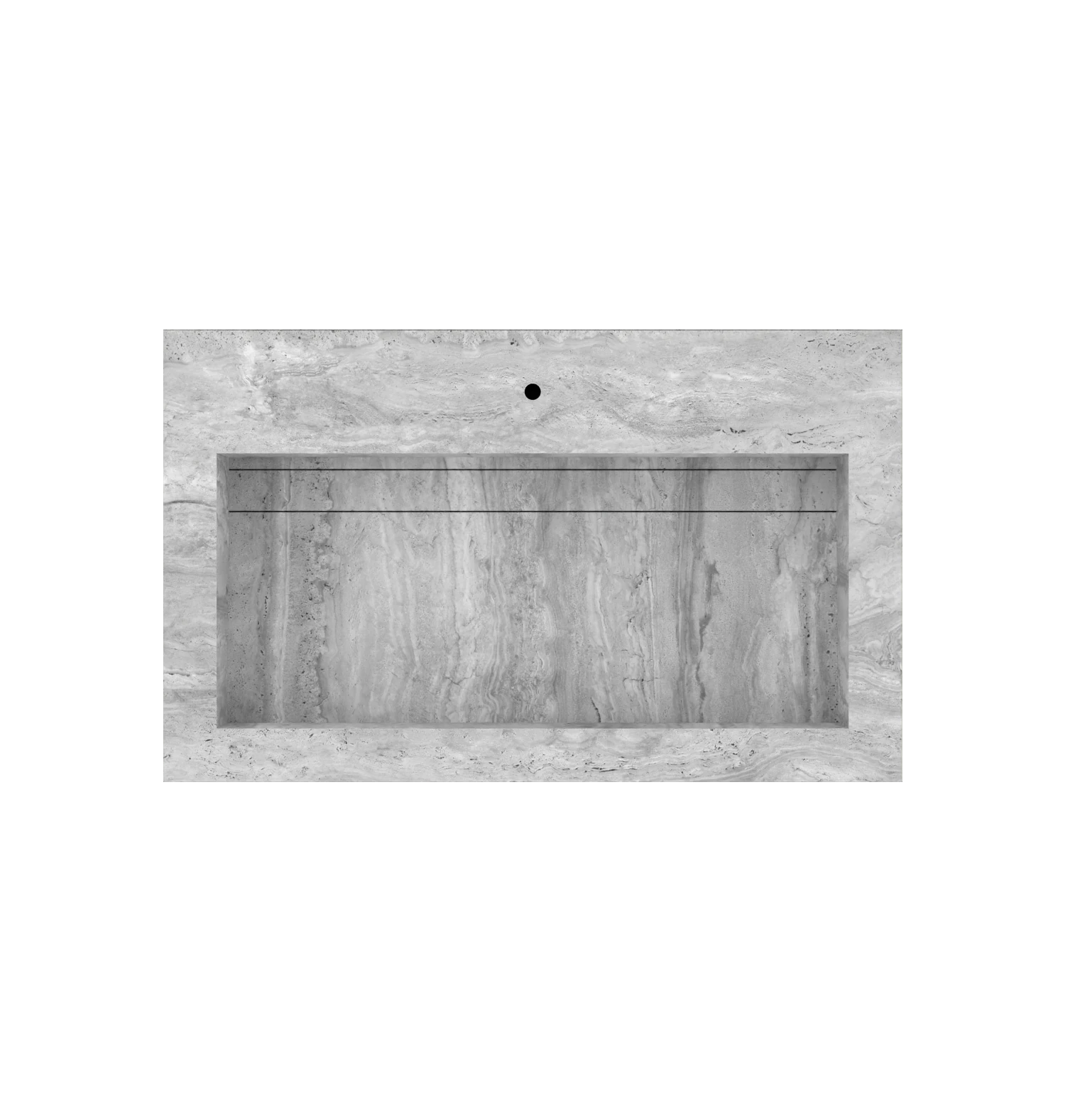 Keramische wasbak op maat - Natuursteenlook - Grey Vein - Eterna 90