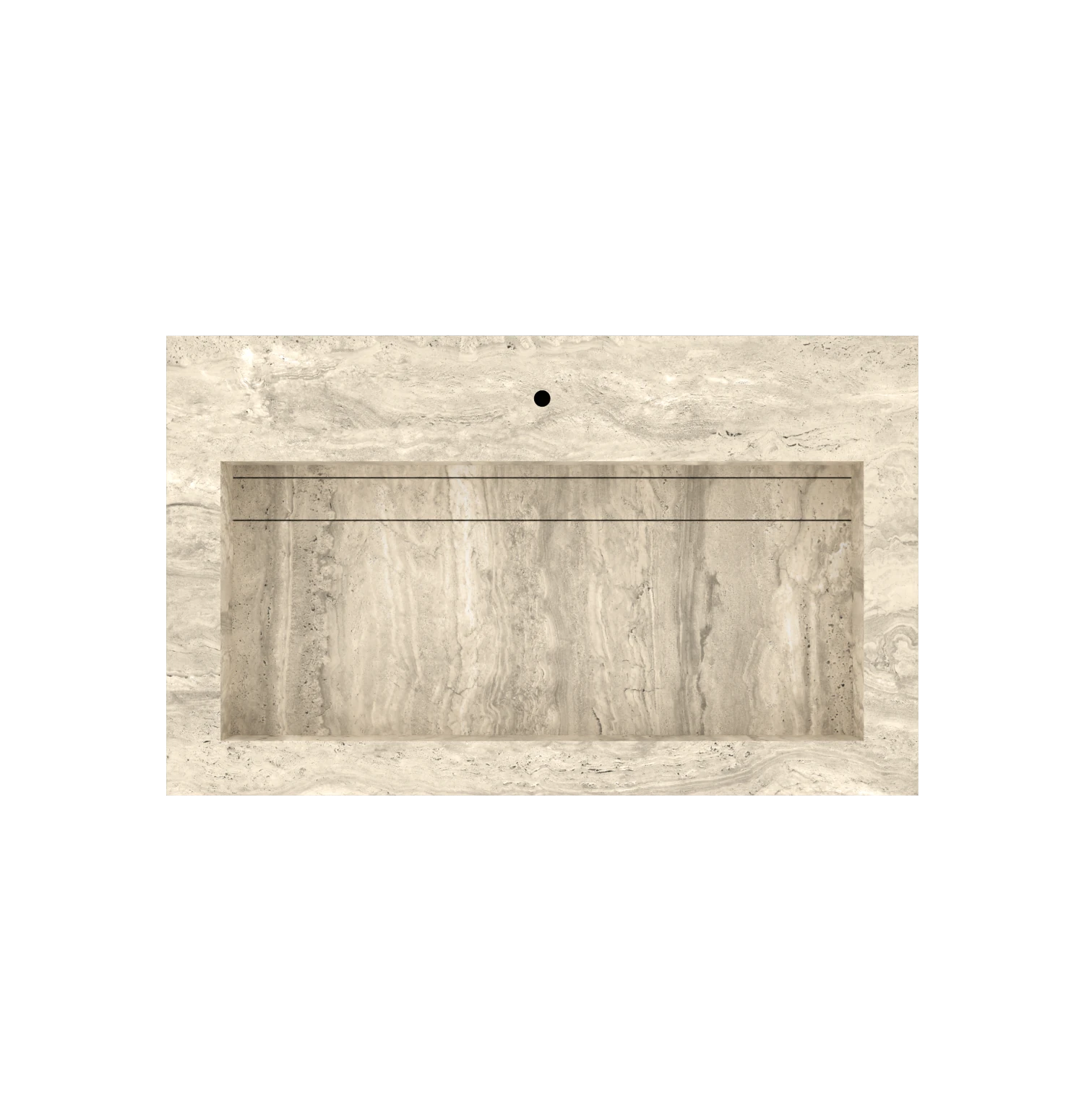 Keramische wasbak op maat - Natuursteenlook - Honey Vein - Eterna 90