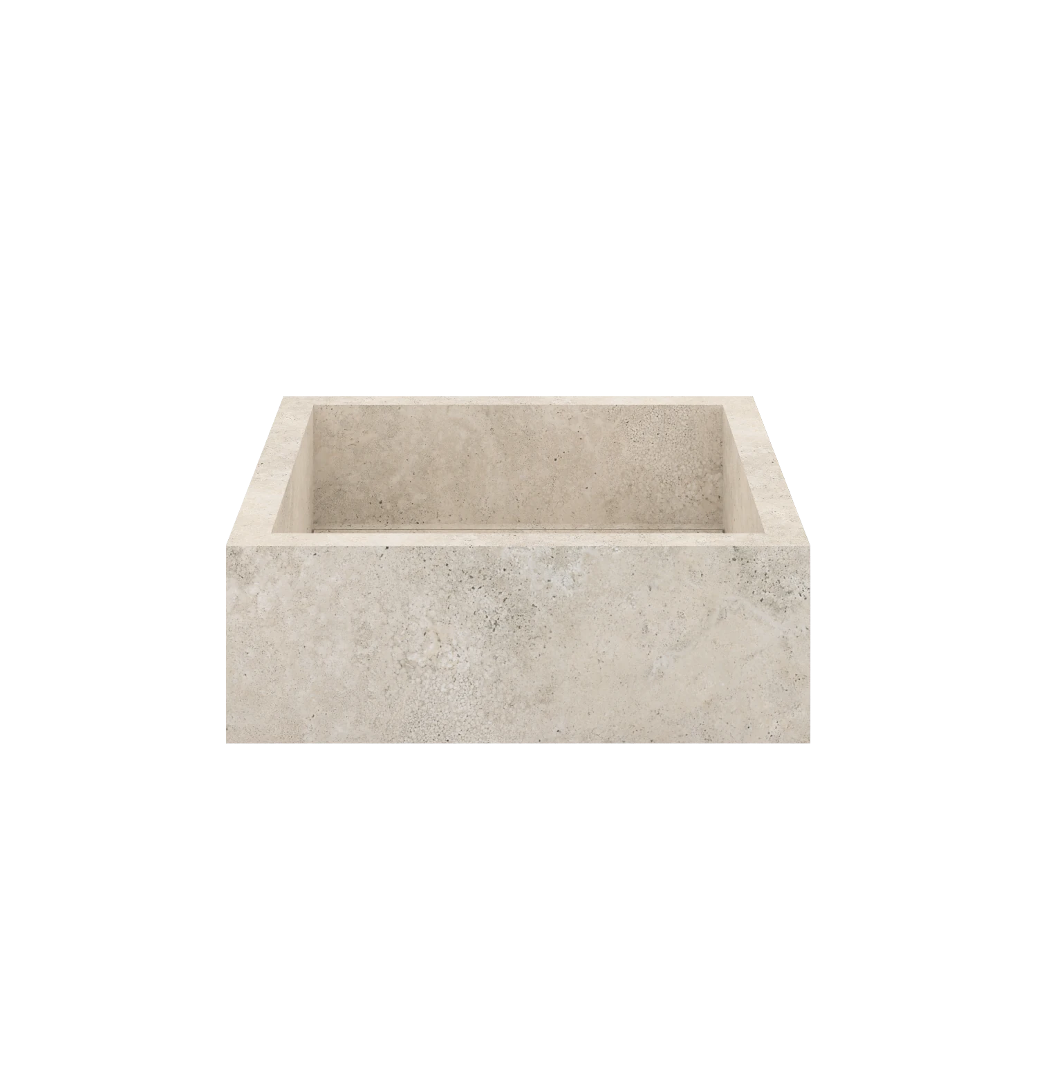 Luxe maatwerk keramische wasbak in natuursteenlook – Xeraloox Aria 40 Avorio Cross - vooraanzicht