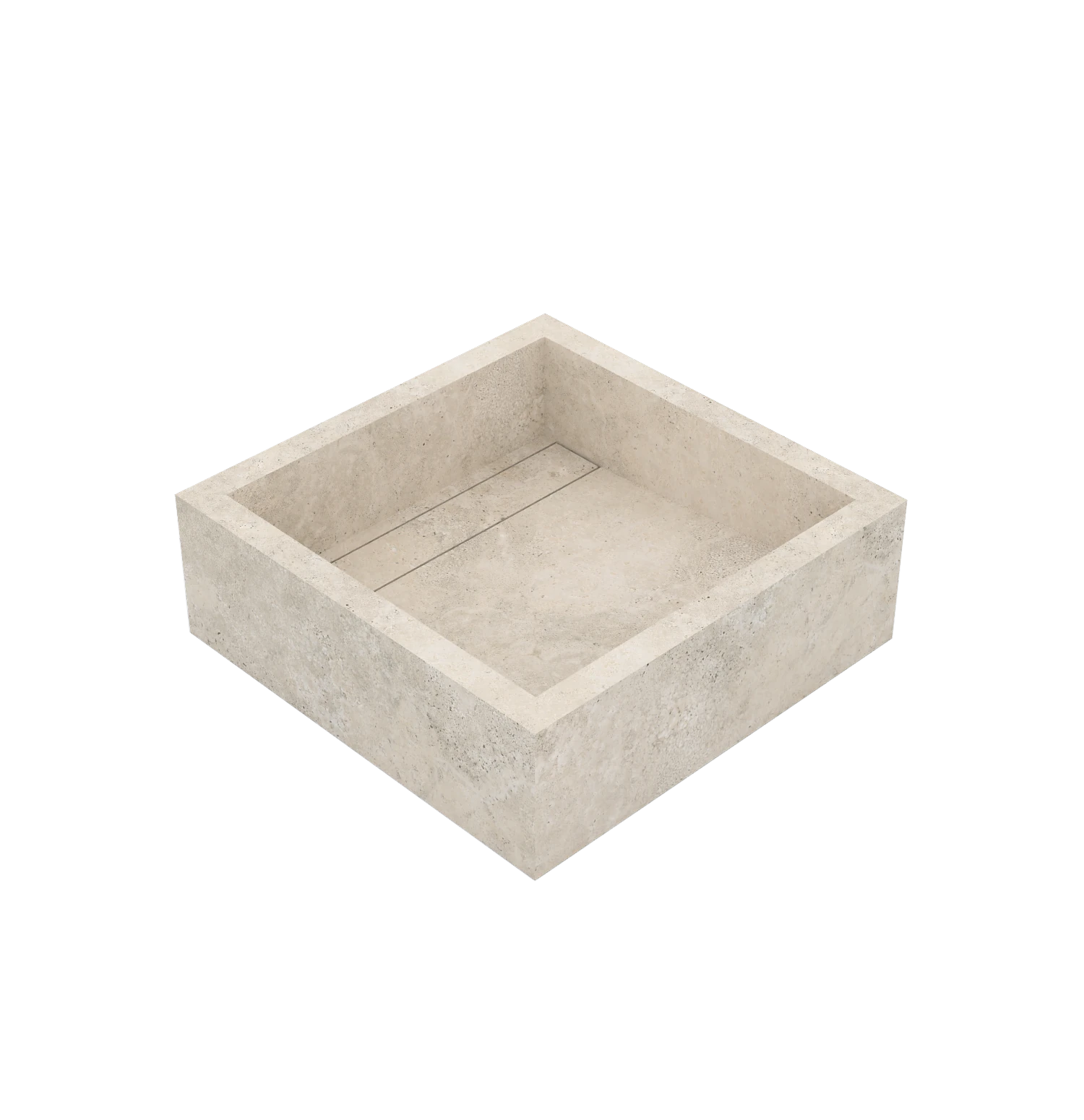 Luxe maatwerk keramische wasbak in natuursteenlook – Xeraloox Aria 40 Avorio Cross - zijaanzicht