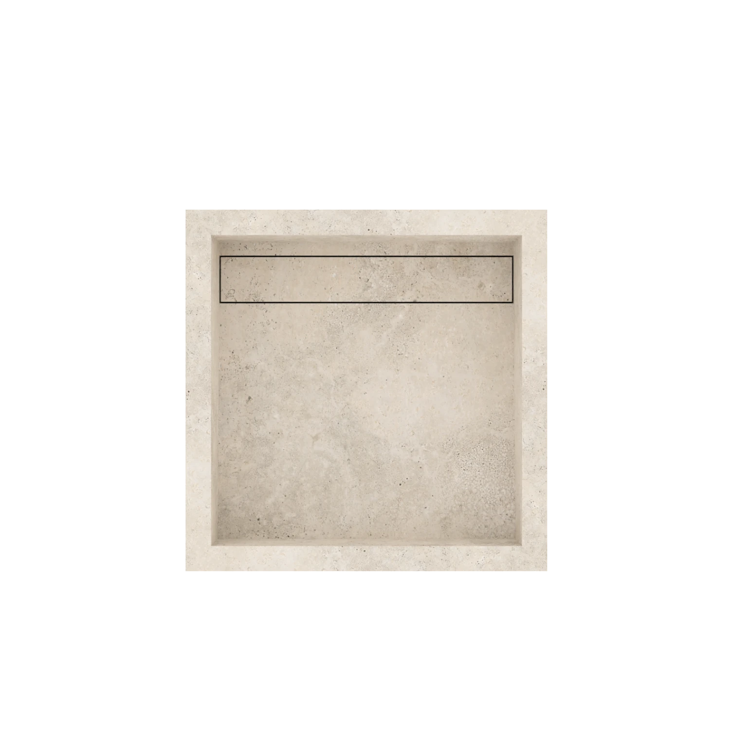 Luxe maatwerk keramische wasbak in natuursteenlook – Xeraloox Aria 40 Avorio Cross - bovenaanzicht