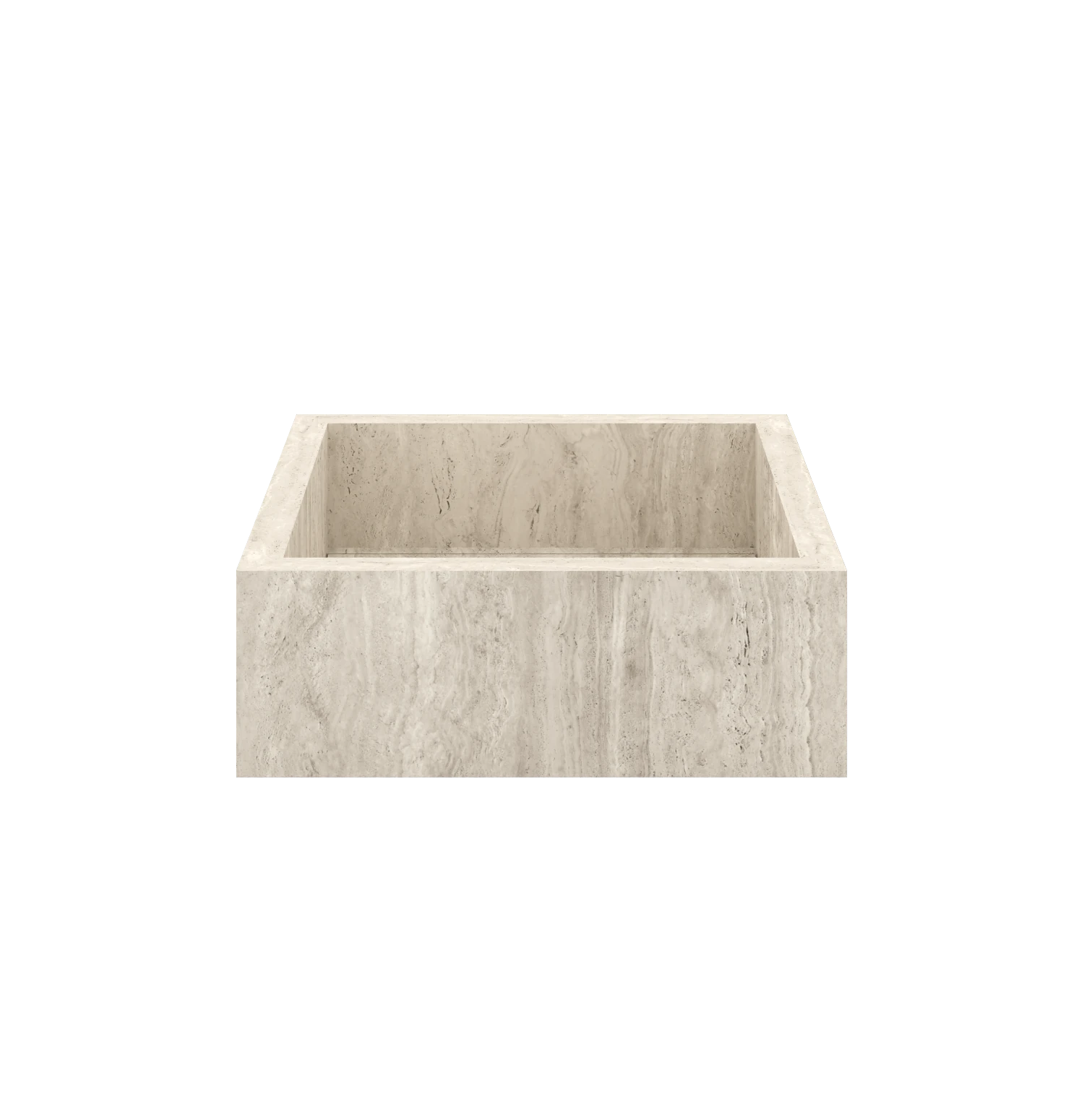 Luxe maatwerk keramische wasbak in natuursteenlook – Xeraloox Aria 40 Avorio Vein - vooraanzicht