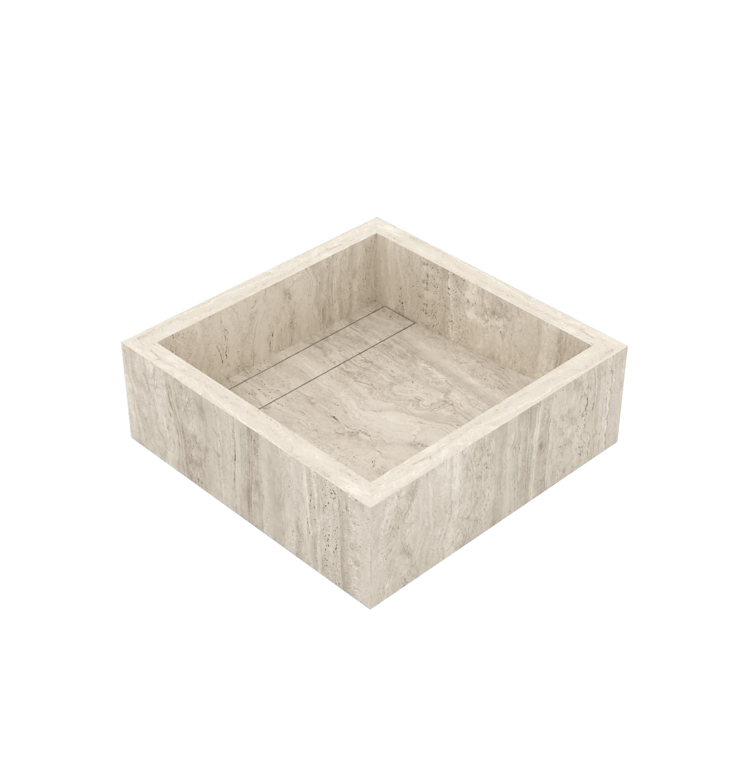 Luxe maatwerk keramische wasbak in natuursteenlook – Xeraloox Aria 40 Avorio Vein - zijaanzicht