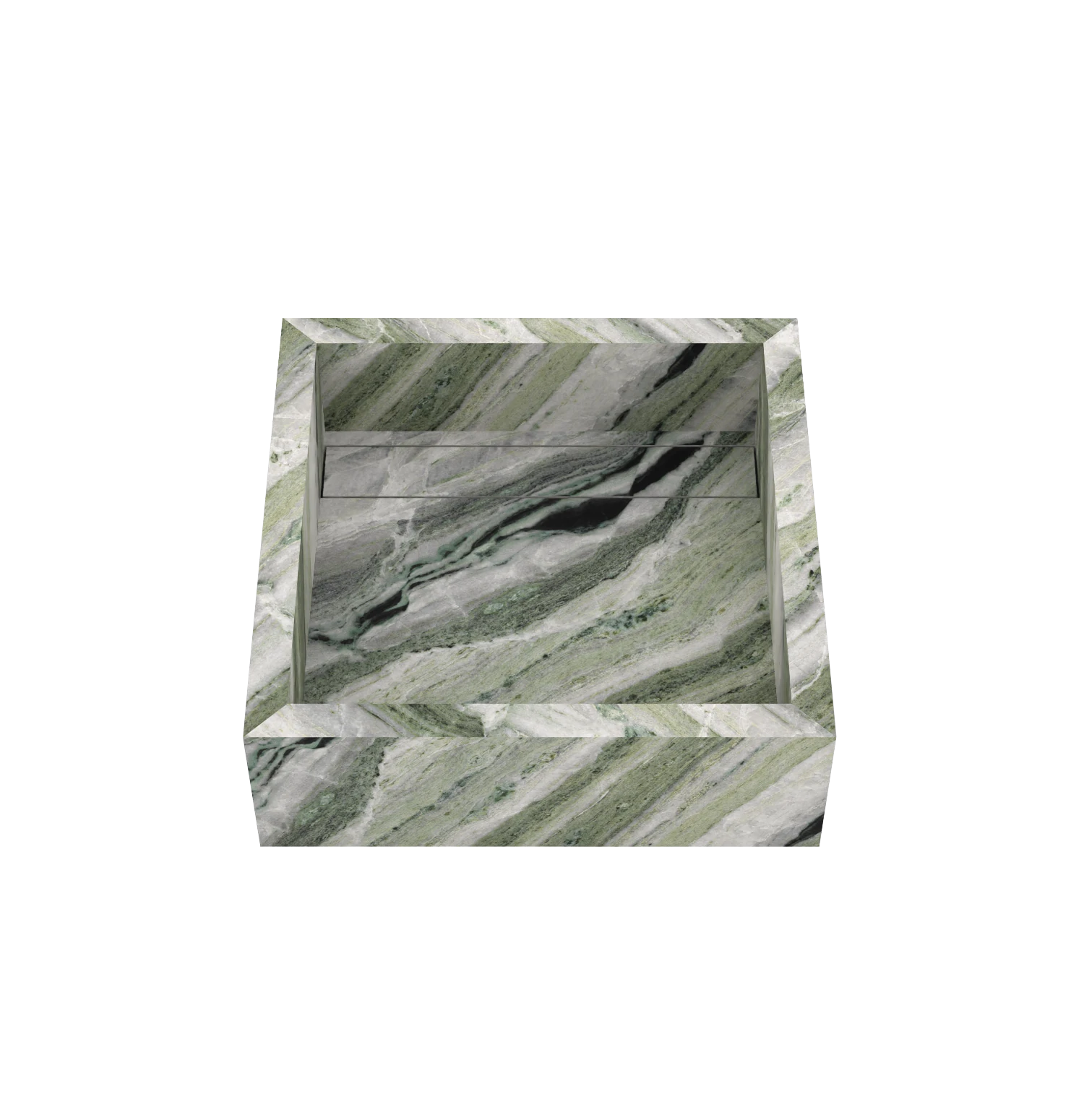 Xeraloox Aria 40 luxe keramische wastafel op maat gemaakt in Emerald Stream marmerlook - afbeelding 2