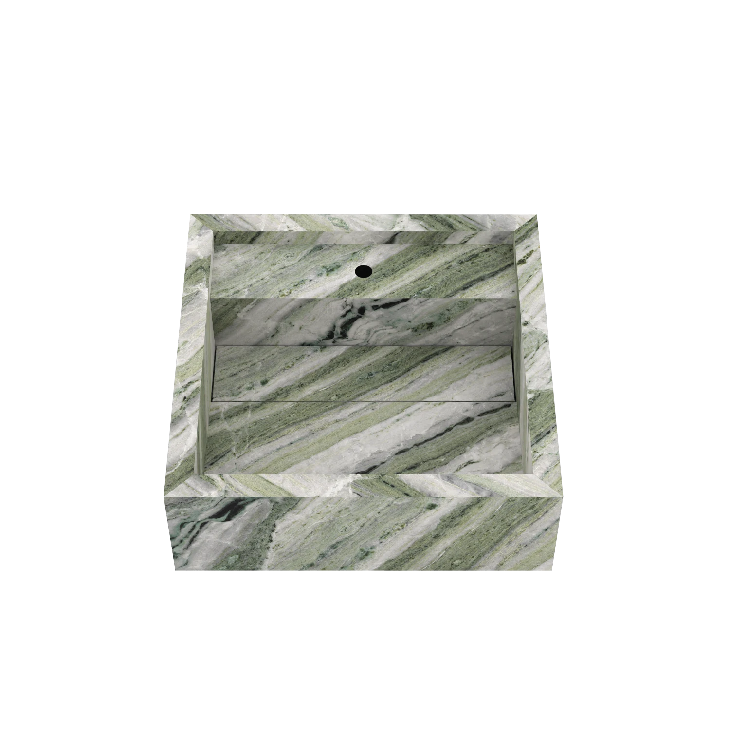 Xeraloox Aria 40 luxe keramische wastafel op maat gemaakt in Emerald Stream marmerlook - afbeelding 3