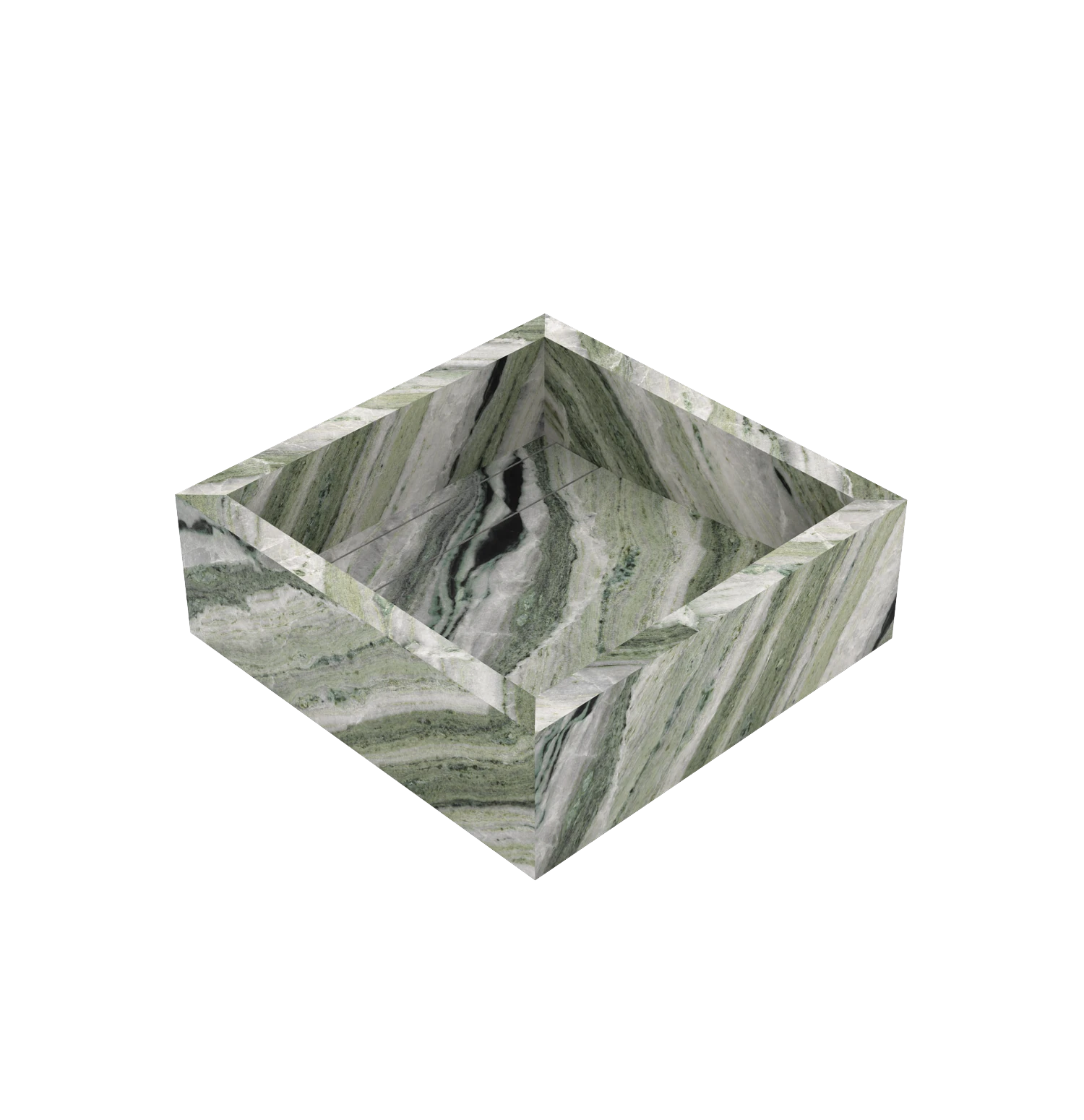 Xeraloox Aria 40 luxe keramische wastafel op maat gemaakt in Emerald Stream marmerlook - afbeelding 4