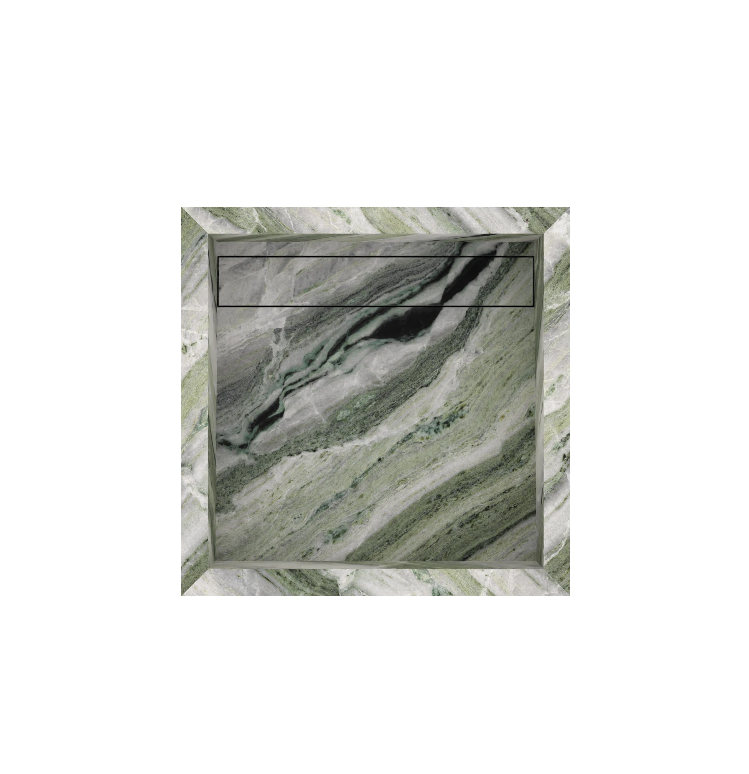 Xeraloox Aria 40 luxe keramische wastafel op maat gemaakt in Emerald Stream marmerlook - afbeelding 5