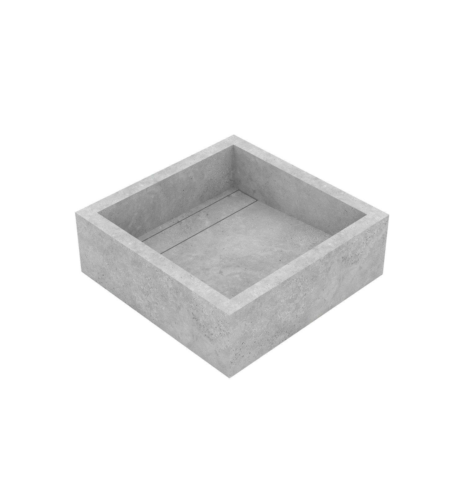 Luxe maatwerk keramische wasbak in natuursteenlook – Xeraloox Aria 40 Grey Cross - zijaanzicht