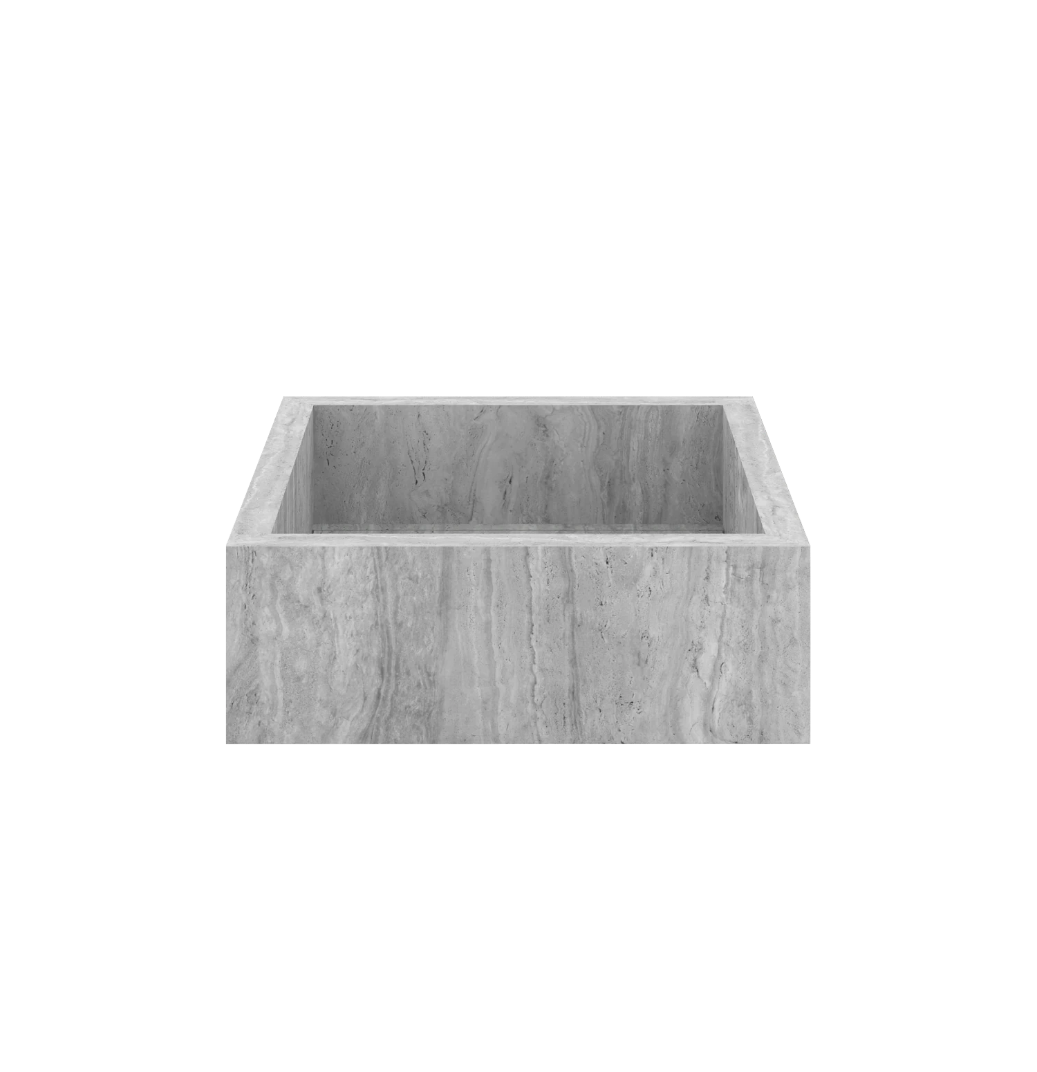 Luxe maatwerk keramische wasbak in natuursteenlook – Xeraloox Aria 40 Grey Vein - vooraanzicht