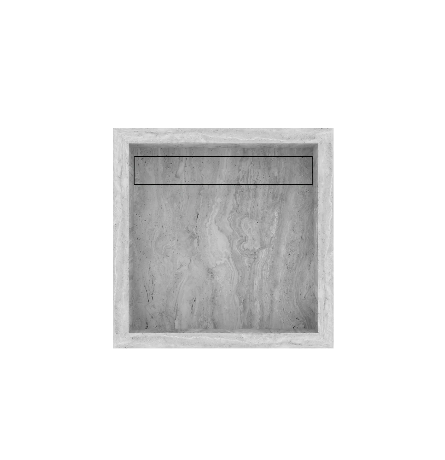 Luxe maatwerk keramische wasbak in natuursteenlook – Xeraloox Aria 40 Grey Vein - bovenaanzicht