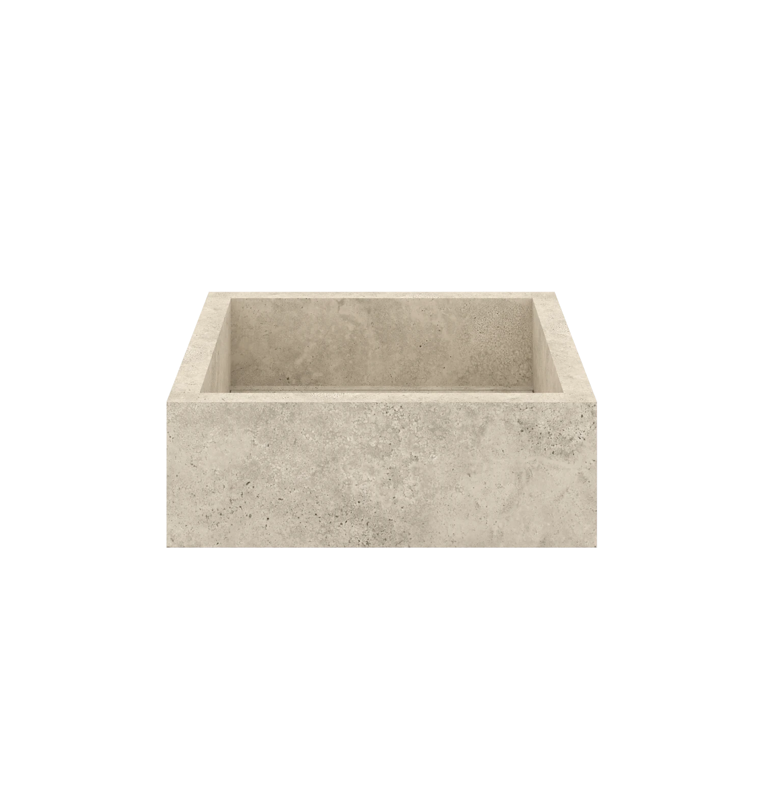 Luxe maatwerk keramische wasbak in natuursteenlook – Xeraloox Aria 40 Honey Cross - vooraanzicht