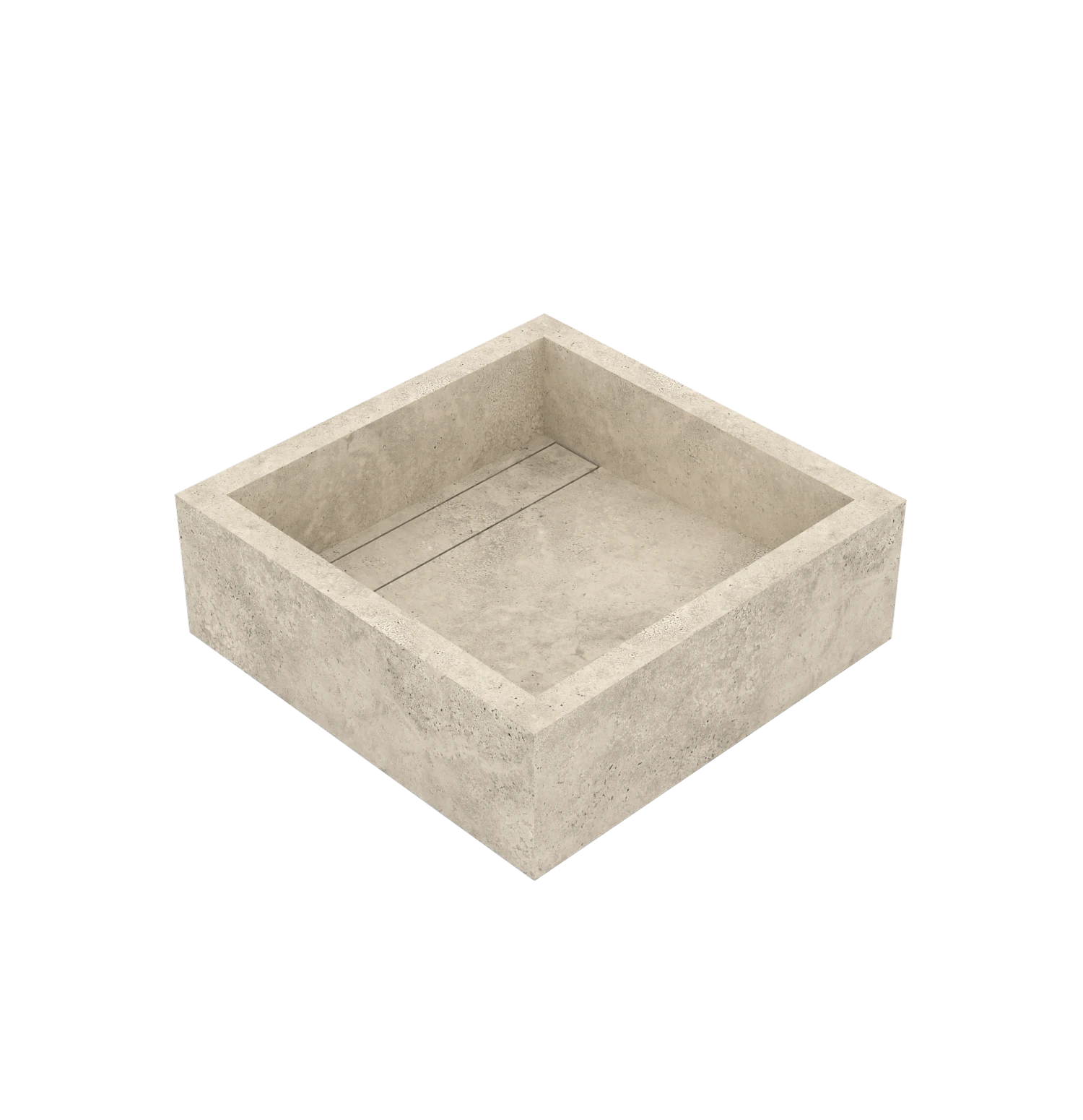 Luxe maatwerk keramische wasbak in natuursteenlook – Xeraloox Aria 40 Honey Cross - zijaanzicht