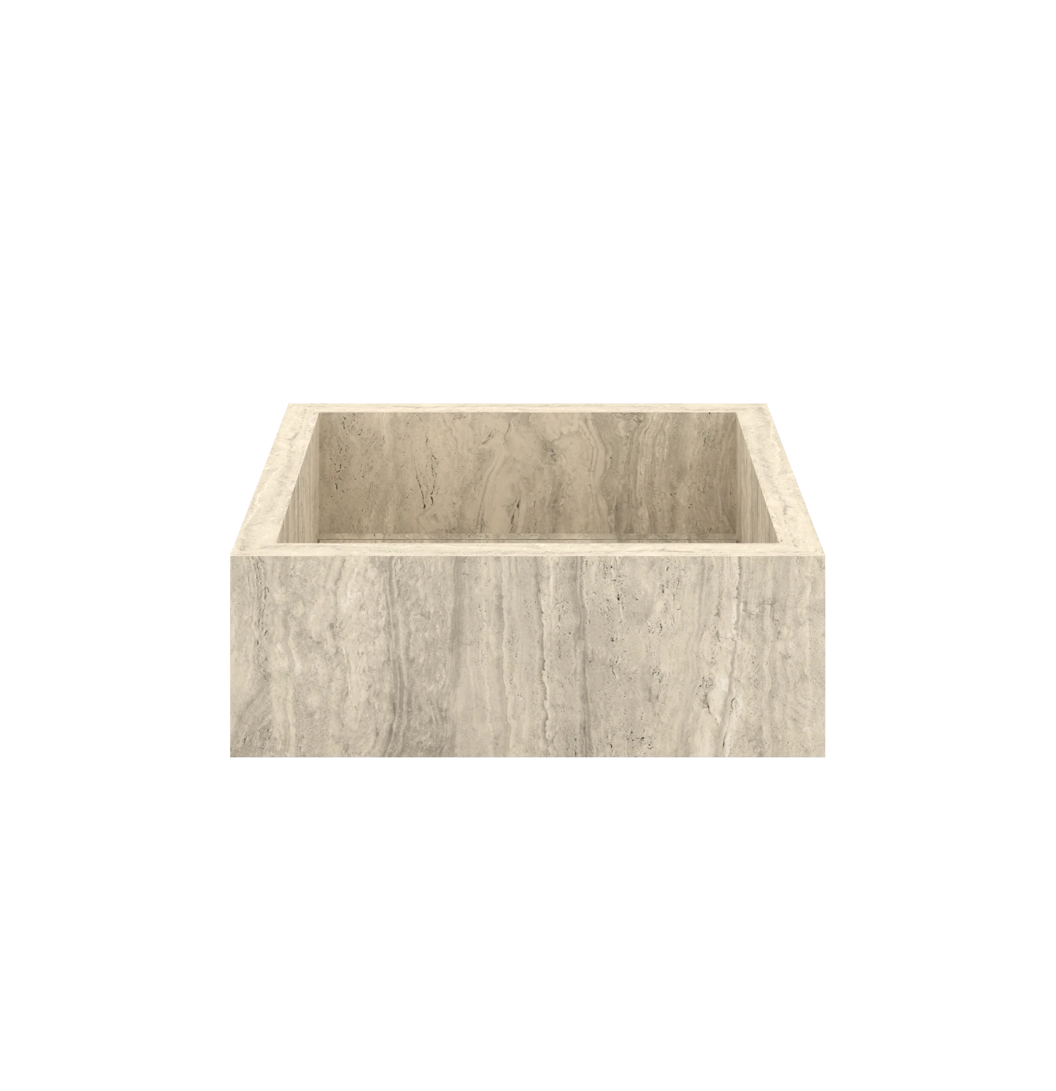 Luxe maatwerk keramische wasbak in natuursteenlook – Xeraloox Aria 40 Honey Vein - vooraanzicht