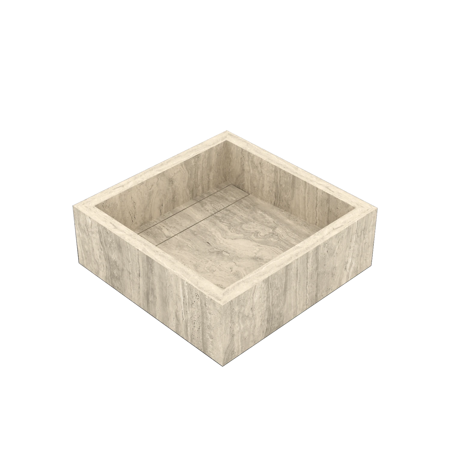 Luxe maatwerk keramische wasbak in natuursteenlook – Xeraloox Aria 40 Honey Vein - zijaanzicht