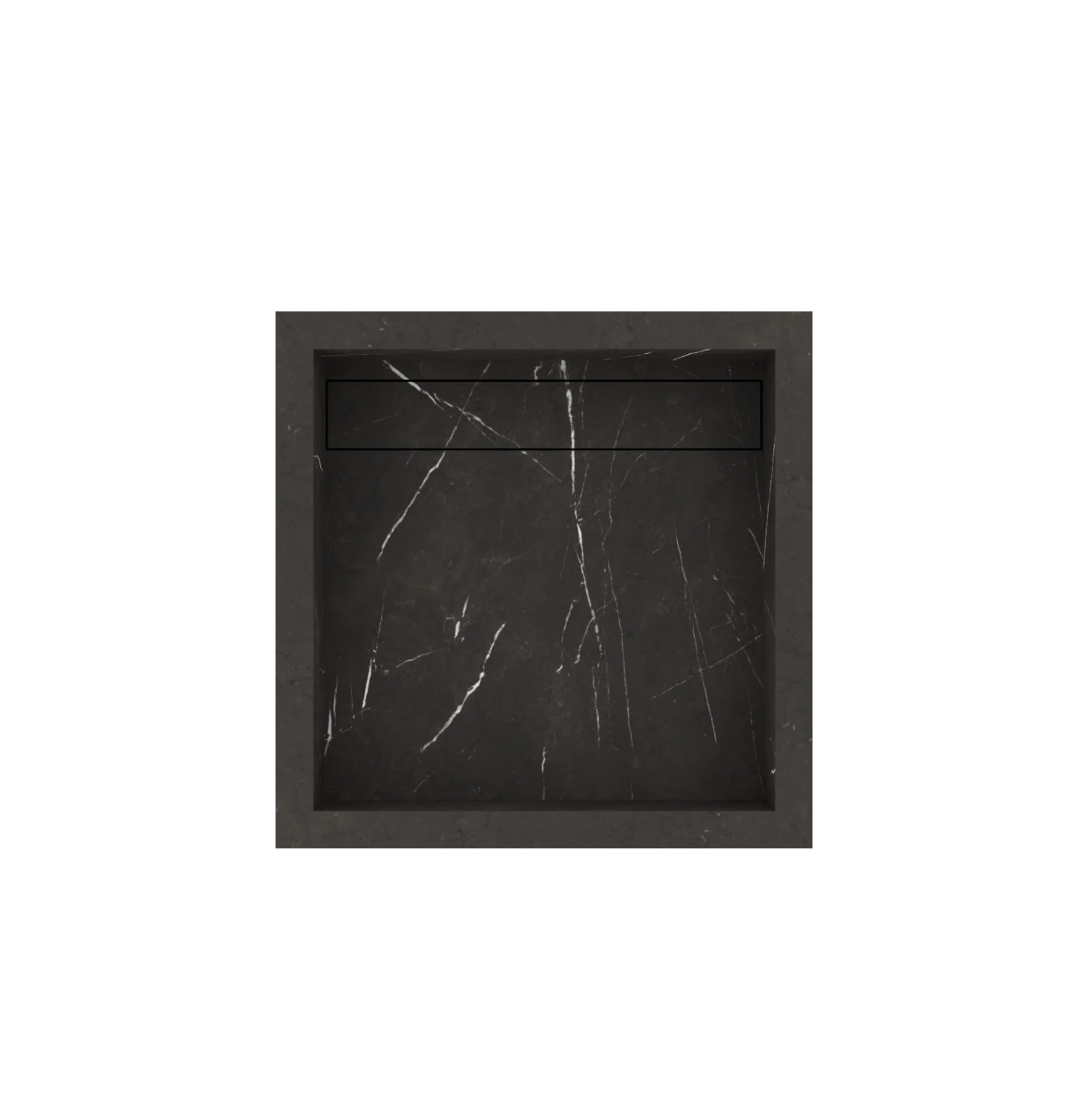 Luxe maatwerk keramische wasbak in marmerlook – Xeraloox Aria 40 Pietra Grey - bovenaanzicht