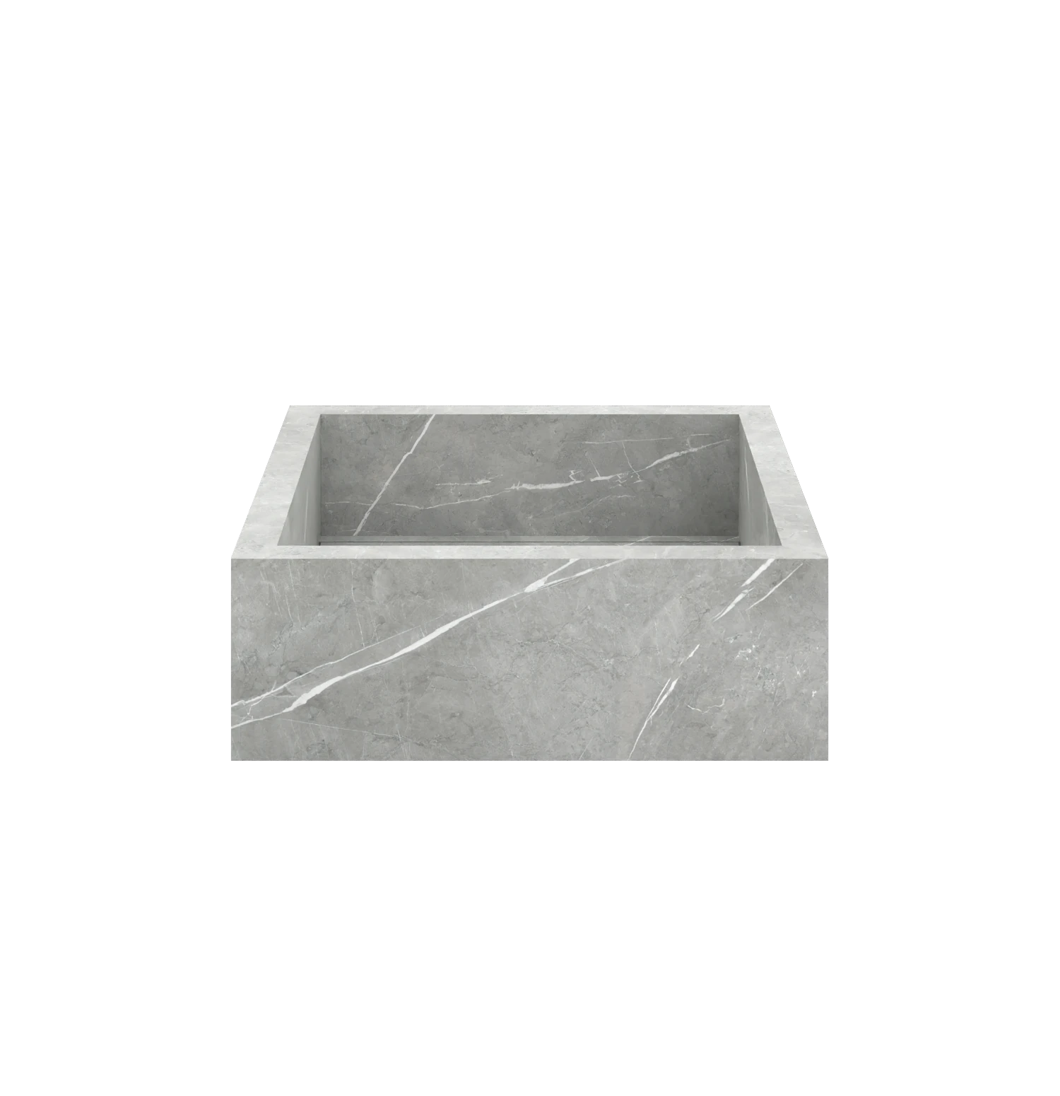 Luxe maatwerk keramische wasbak in marmerlook – Xeraloox Aria 40 Pietra Grey - vooraanzichtLuxe maatwerk keramische wasbak in marmerlook – Xeraloox Aria 40 Pietra Light Grey - vooraanzicht