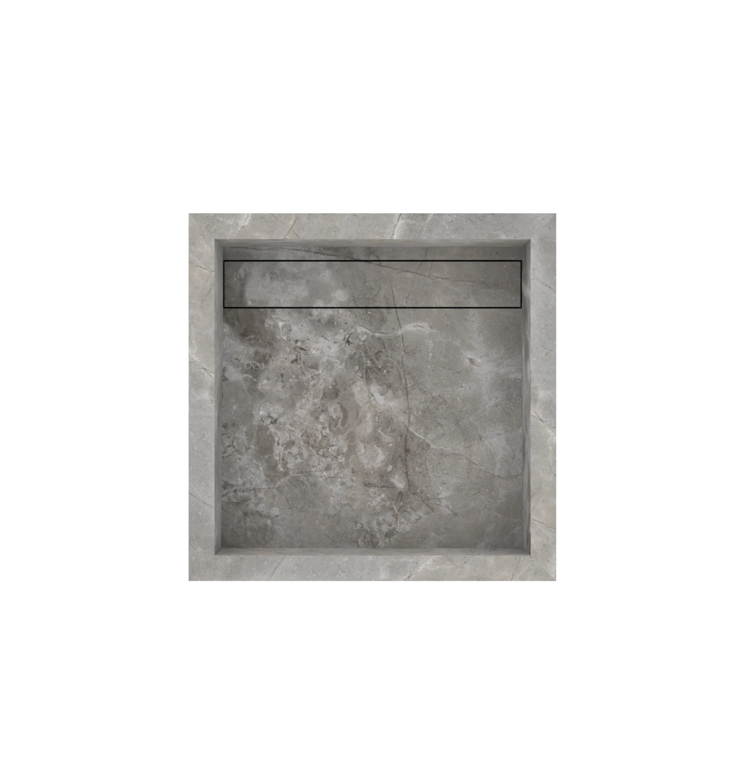 Luxe maatwerk keramische wasbak in marmerlook – Xeraloox Aria 40 Whispering Grey - bovenaanzicht