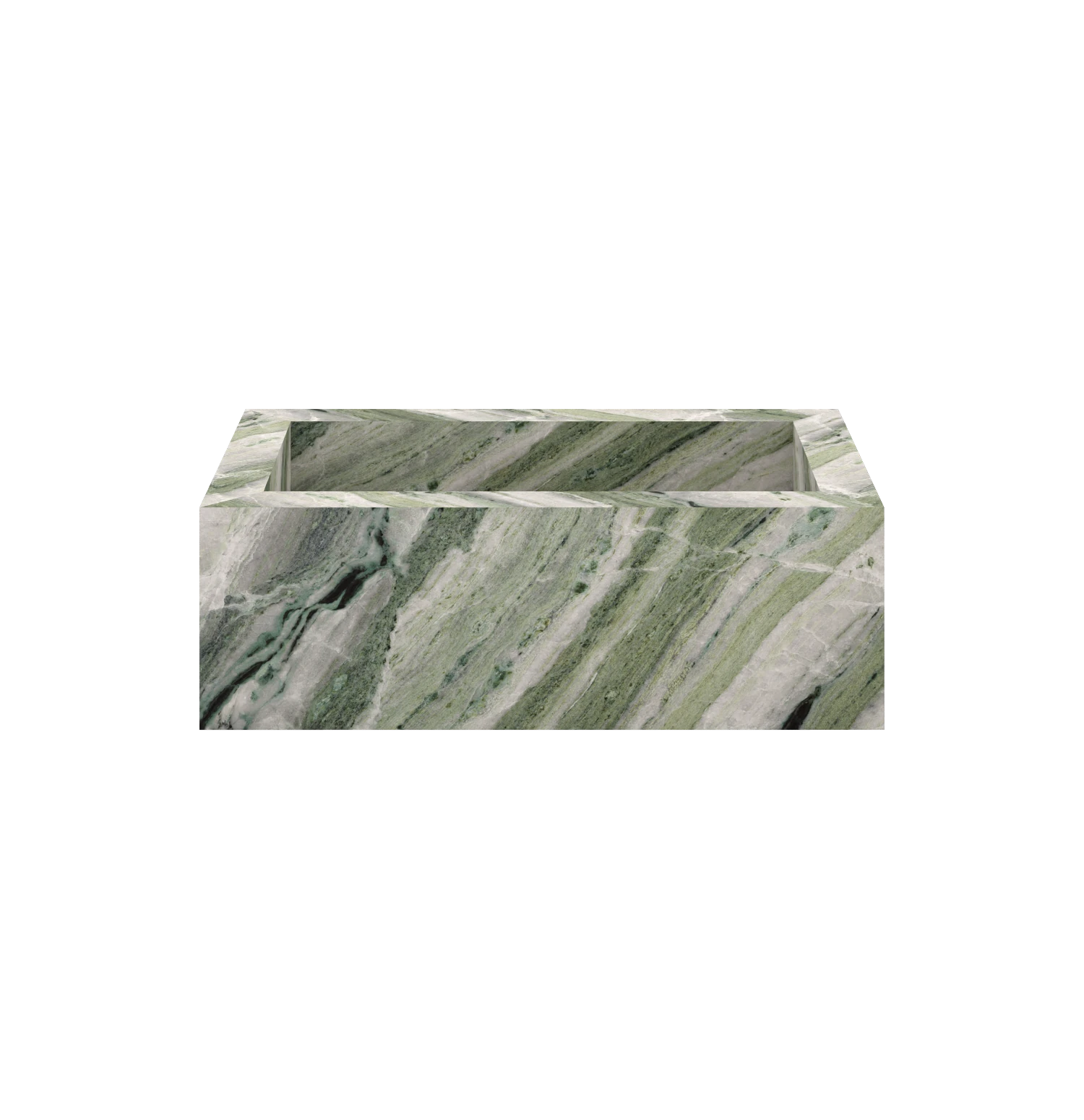 Xeraloox Eterna 70 luxe keramische wastafel op maat gemaakt in Emerald Stream marmerlook - afbeelding 1