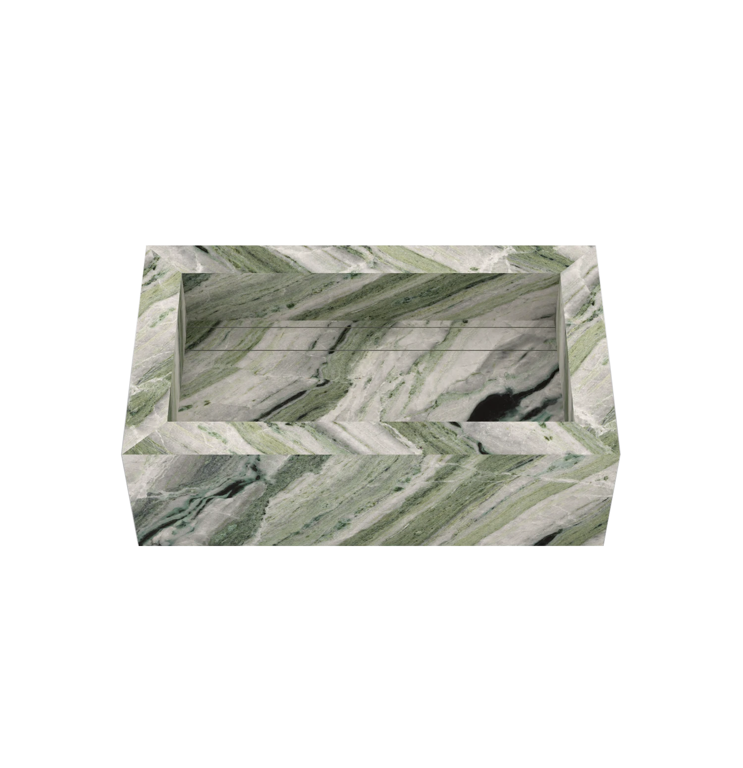 Xeraloox Eterna 70 luxe keramische wastafel op maat gemaakt in Emerald Stream marmerlook - afbeelding 2