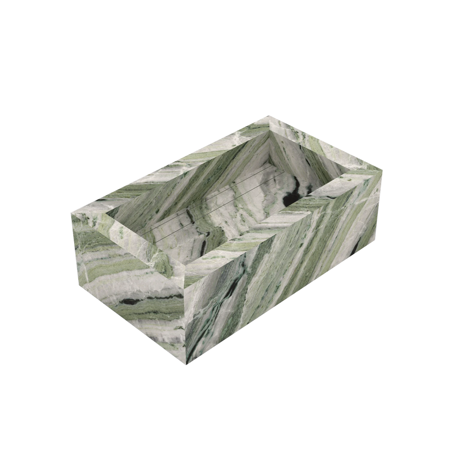 Xeraloox Eterna 70 luxe keramische wastafel op maat gemaakt in Emerald Stream marmerlook - afbeelding 3