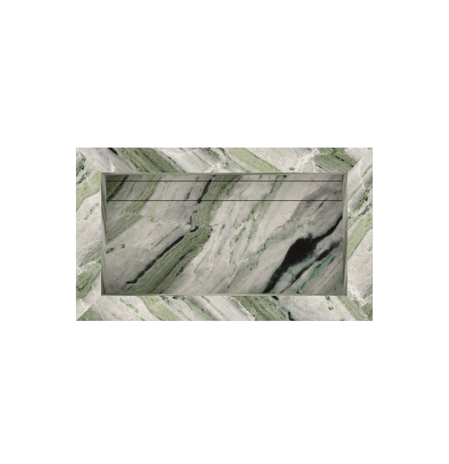 Xeraloox Eterna 70 luxe keramische wastafel op maat gemaakt in Emerald Stream marmerlook - afbeelding 4