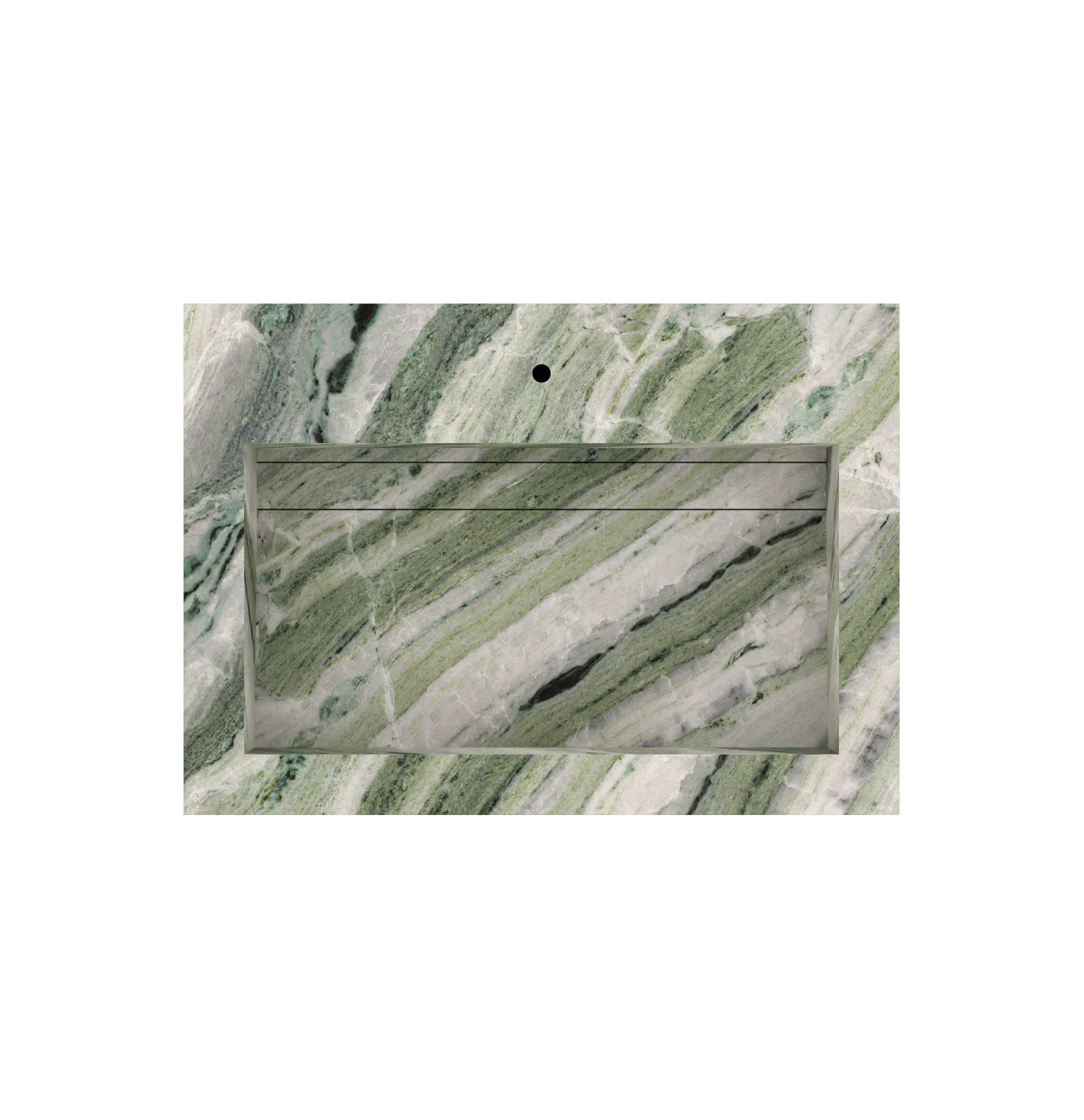 Xeraloox Eterna 70 luxe keramische wastafel op maat gemaakt in Emerald Stream marmerlook - afbeelding 5