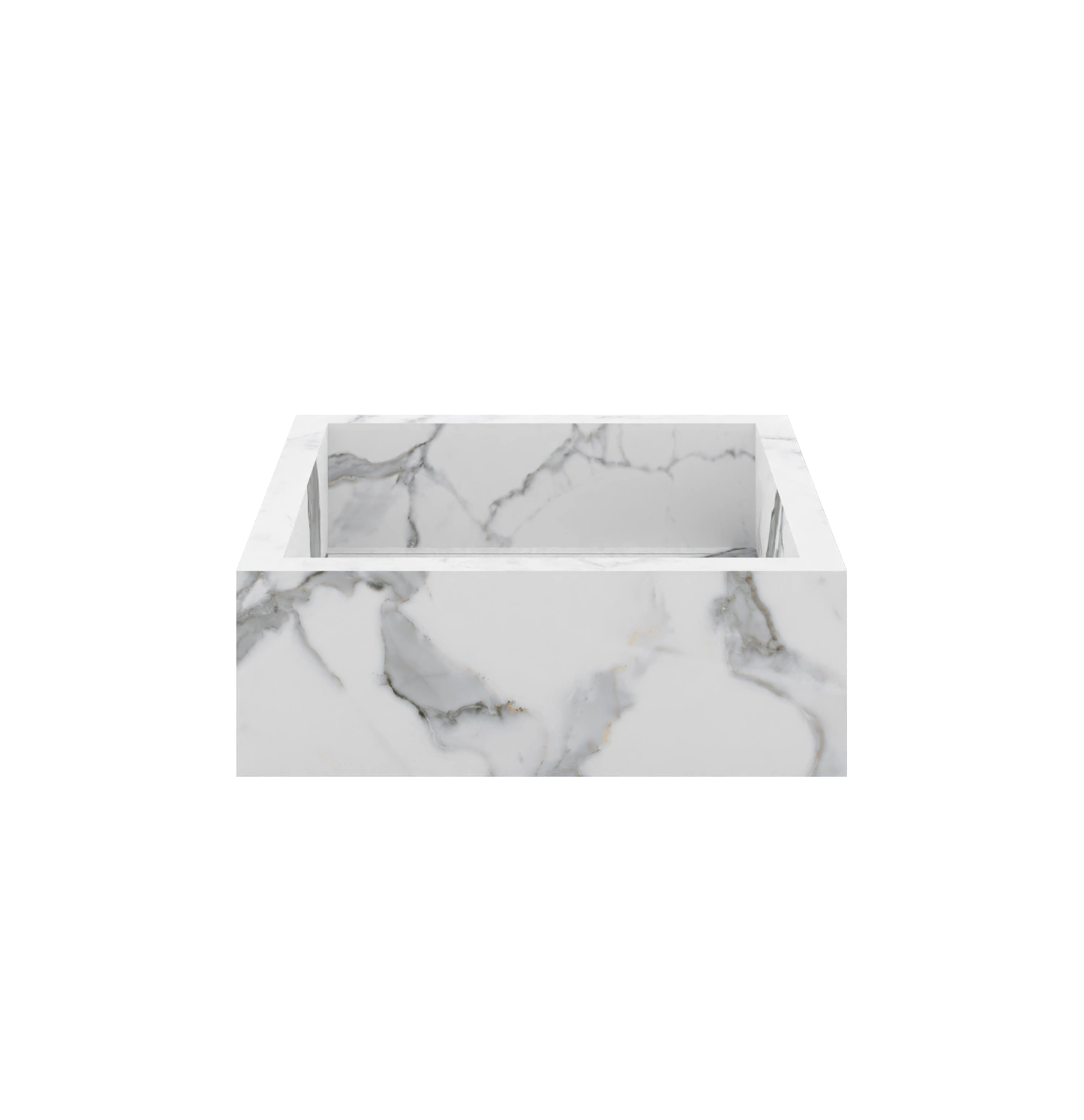 Xeraloox Aria 40 luxe keramische wastafel op maat gemaakt in Calacatta Pure marmerlook - afbeelding 1