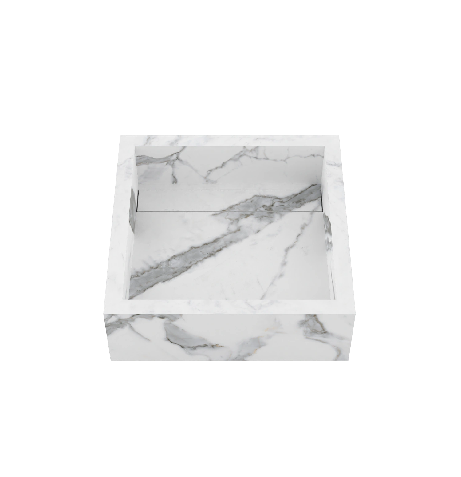 Xeraloox Aria 40 luxe keramische wastafel op maat gemaakt in Calacatta Pure marmerlook - afbeelding 2