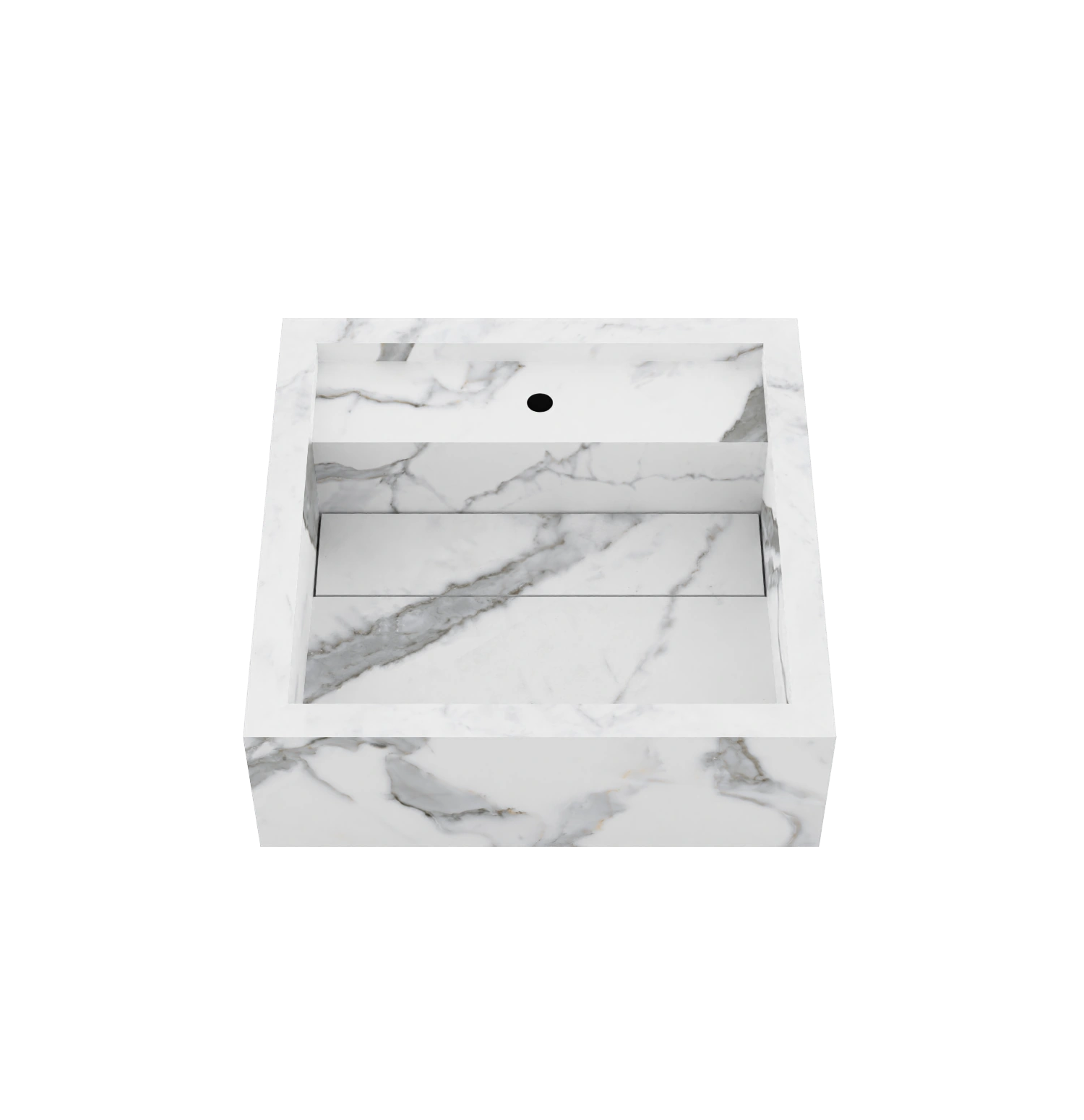 Xeraloox Aria 40 luxe keramische wastafel op maat gemaakt in Calacatta Pure marmerlook - afbeelding 3