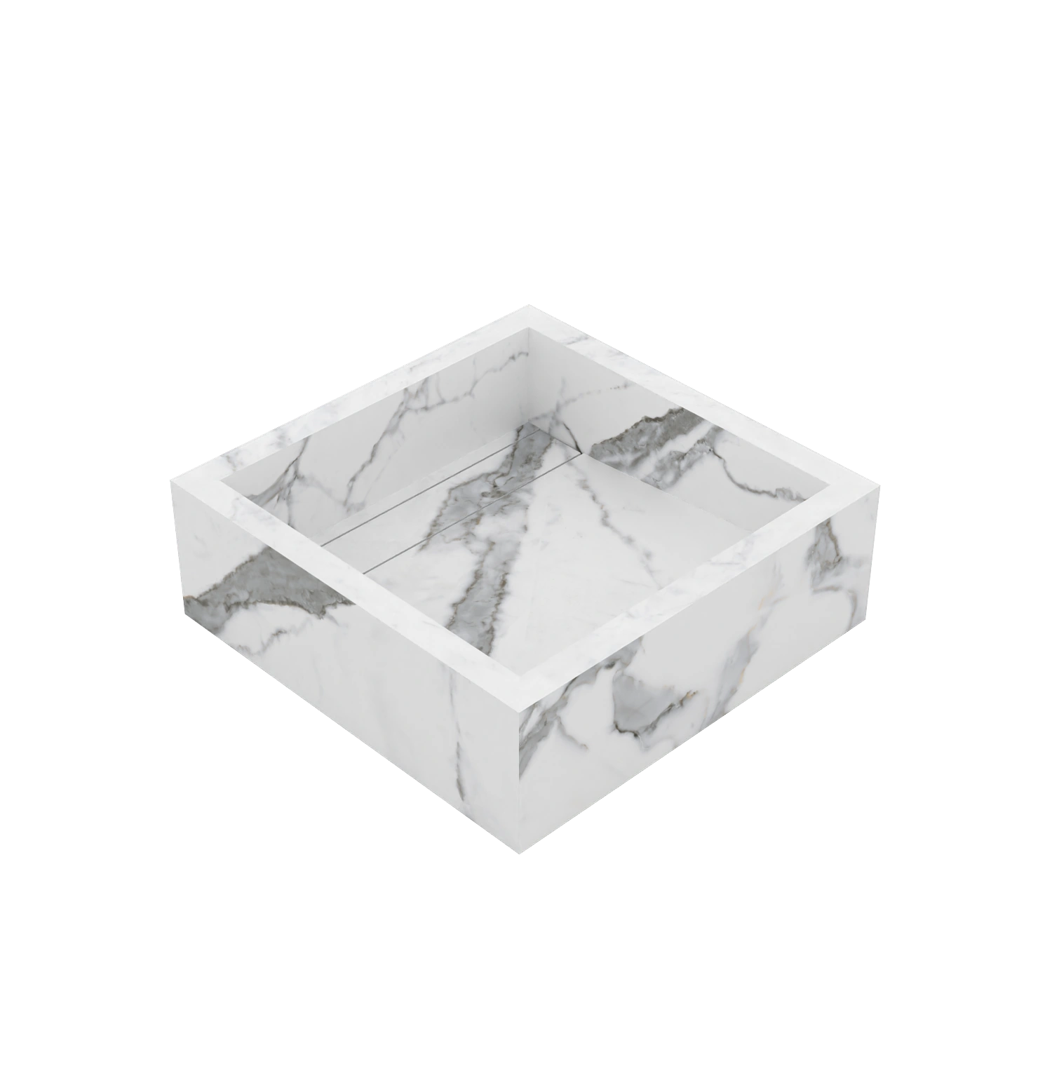 Xeraloox Aria 40 luxe keramische wastafel op maat gemaakt in Calacatta Pure marmerlook - afbeelding 4