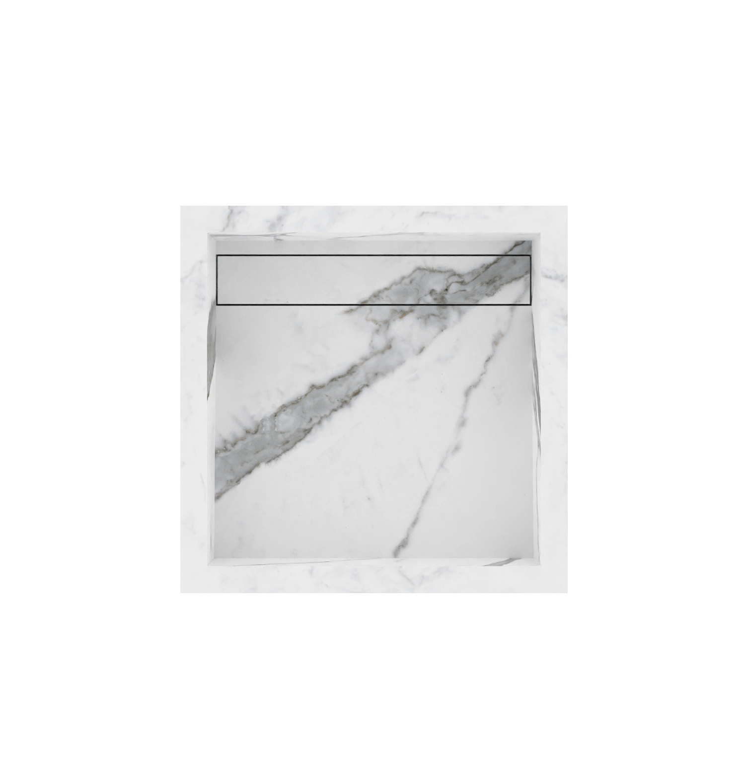 Xeraloox Aria 40 luxe keramische wastafel op maat gemaakt in Calacatta Pure marmerlook - afbeelding 5