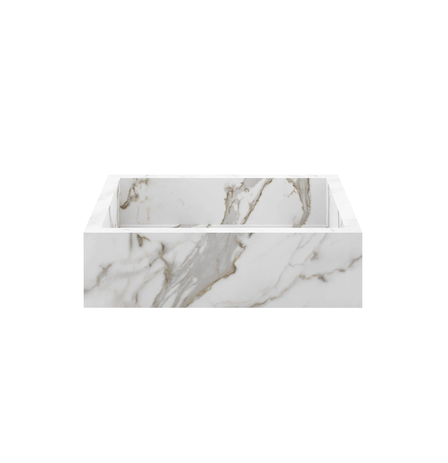 Xeraloox Aria 50 luxe keramische wastafel op maat gemaakt in Calacatta Classic marmerlook - afbeelding 1