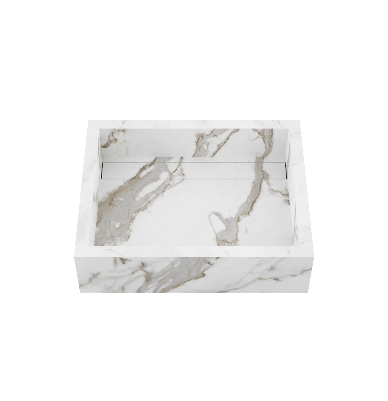 Xeraloox Aria 50 luxe keramische wastafel op maat gemaakt in Calacatta Classic marmerlook - afbeelding 2