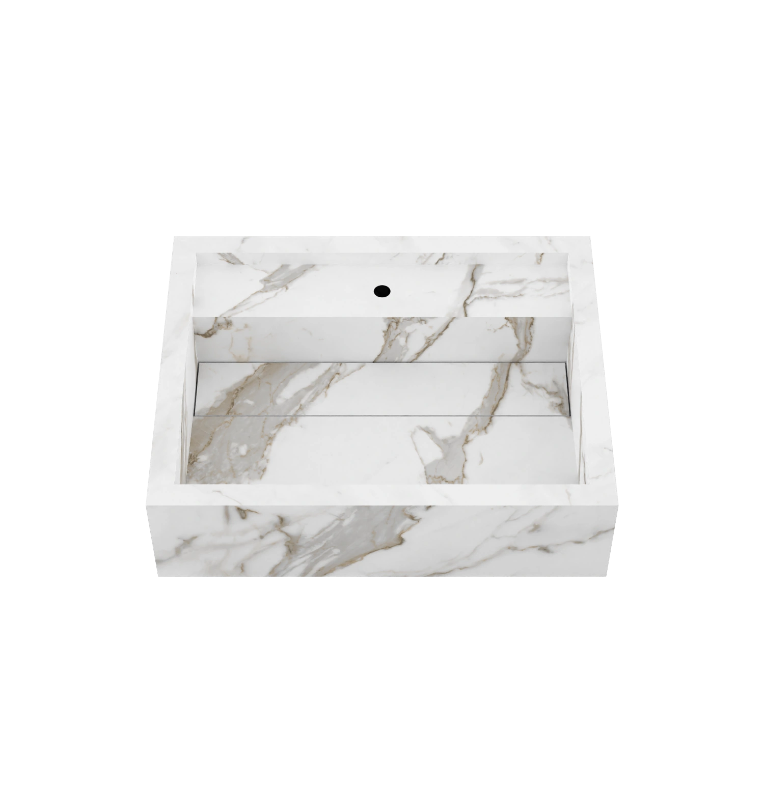 Xeraloox Aria 50 luxe keramische wastafel op maat gemaakt in Calacatta Classic marmerlook - afbeelding 3