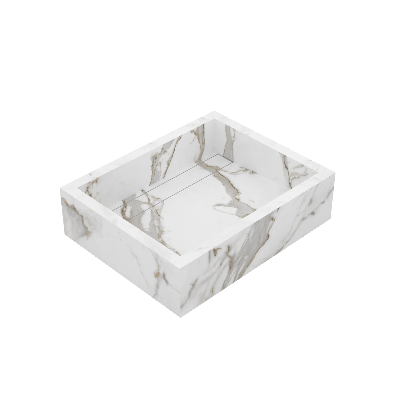 Xeraloox Aria 50 luxe keramische wastafel op maat gemaakt in Calacatta Classic marmerlook - afbeelding 4