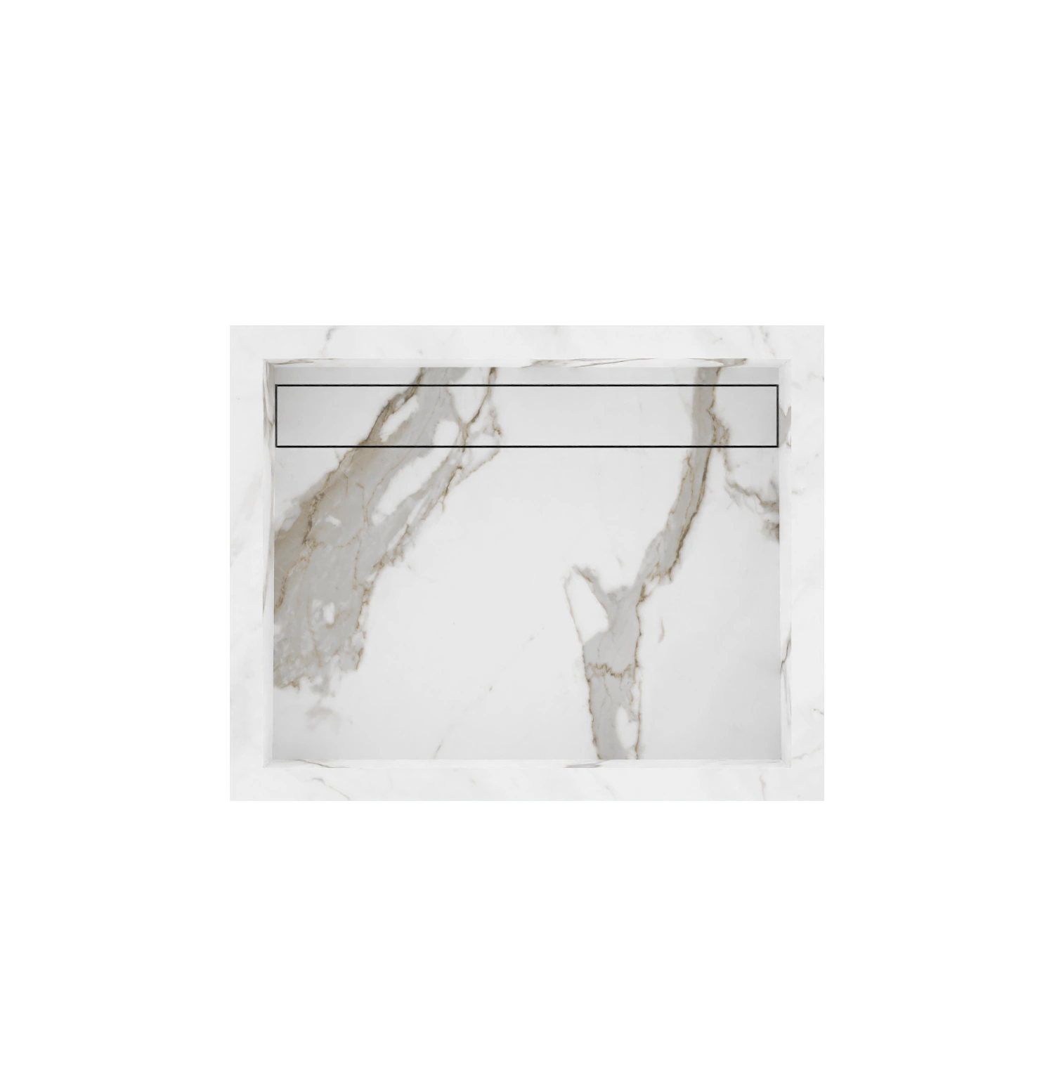 Xeraloox Aria 50 luxe keramische wastafel op maat gemaakt in Calacatta Classic marmerlook - afbeelding 5