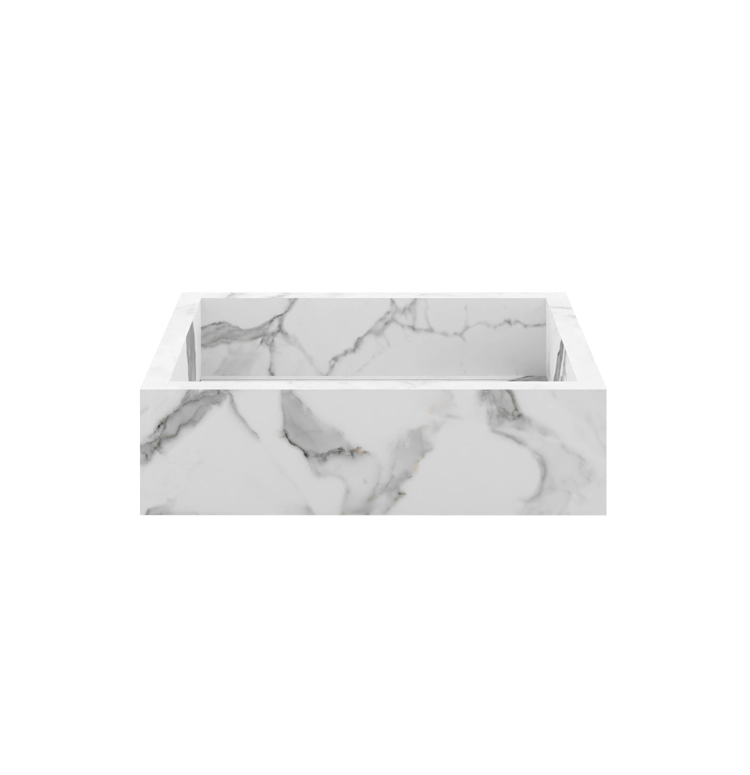 Xeraloox Aria 50 luxe keramische wastafel op maat gemaakt in Calacatta Pure marmerlook - afbeelding 1