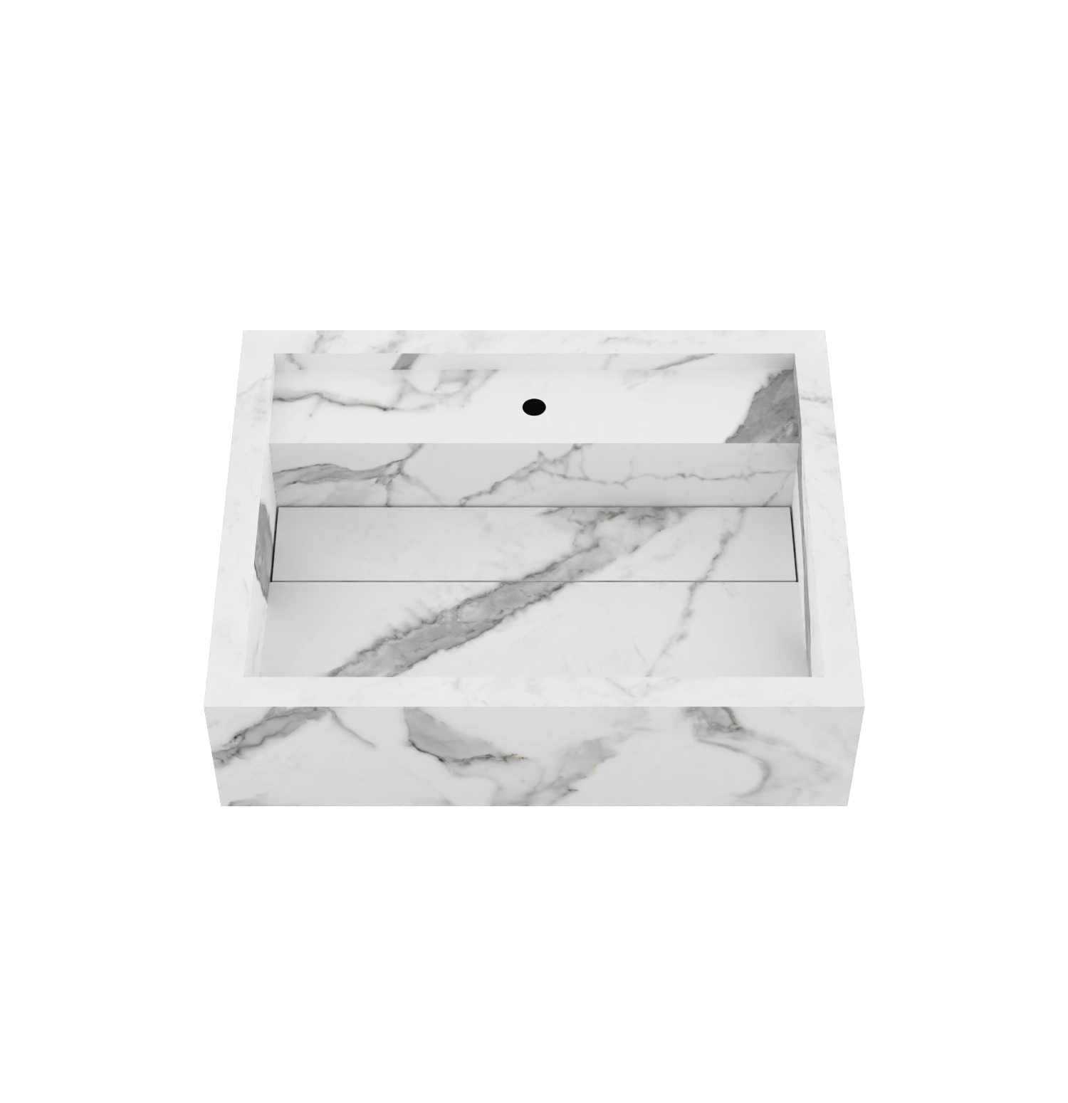 Xeraloox Aria 50 luxe keramische wastafel op maat gemaakt in Calacatta Pure marmerlook - afbeelding 3