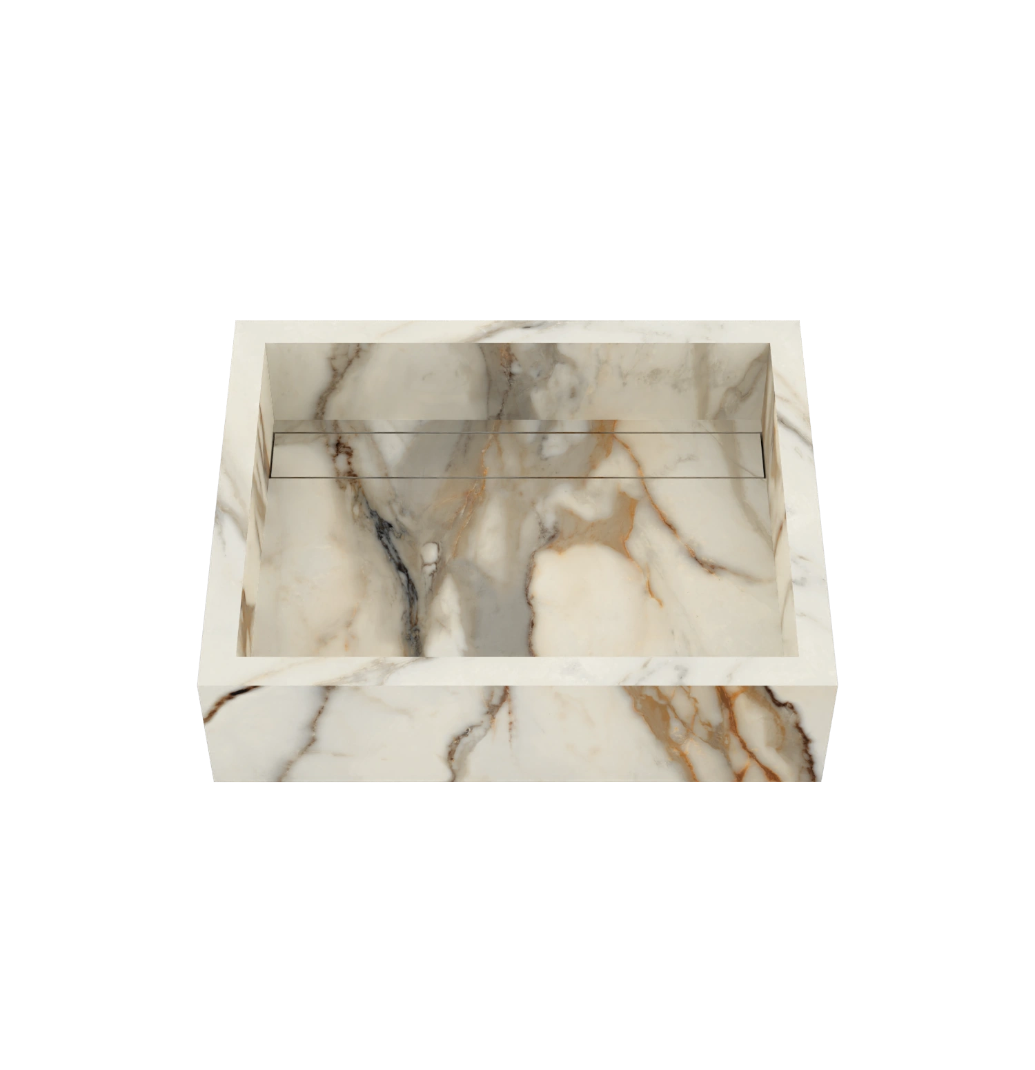 Xeraloox Aria 50 luxe keramische wastafel op maat gemaakt in Calacatta Rustic marmerlook - afbeelding 2